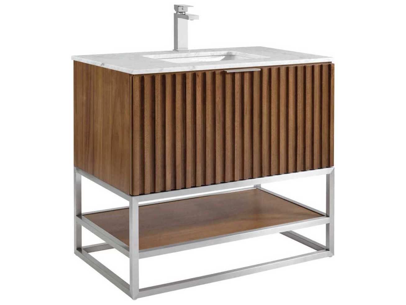 BEMMA Terra 36" Walnut Brushed Nickel Vanity
