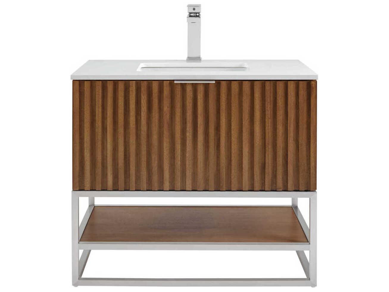 BEMMA Terra 36" Walnut Brushed Nickel Vanity