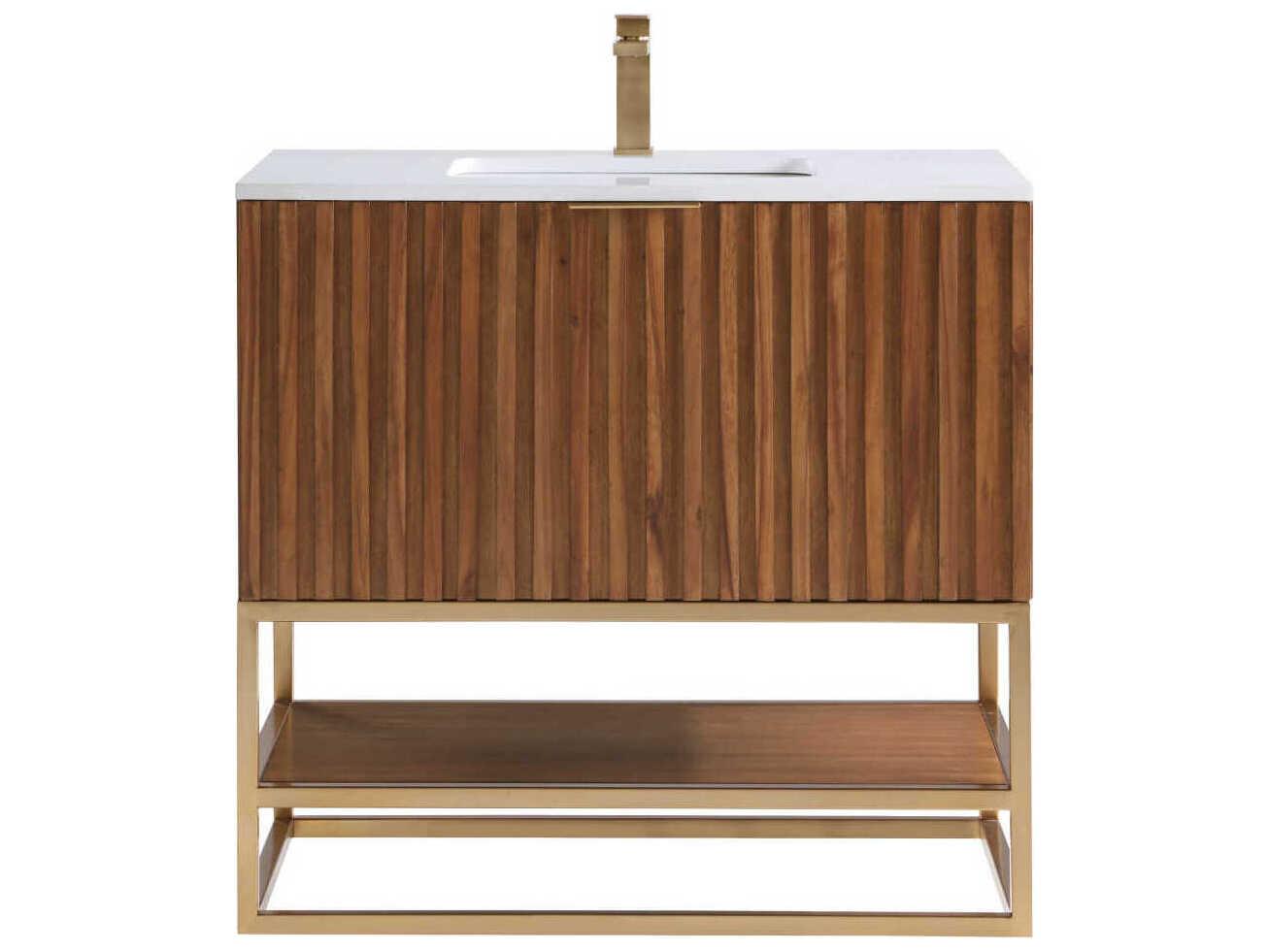 BEMMA Terra 36" Walnut Satin Brass Vanity