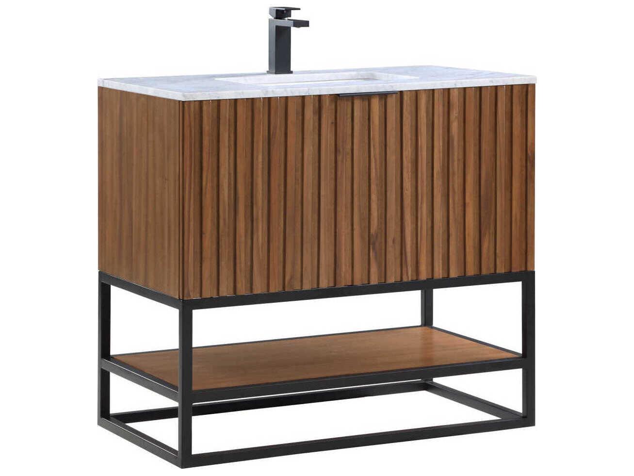BEMMA Terra 36" Walnut Matte Black Vanity
