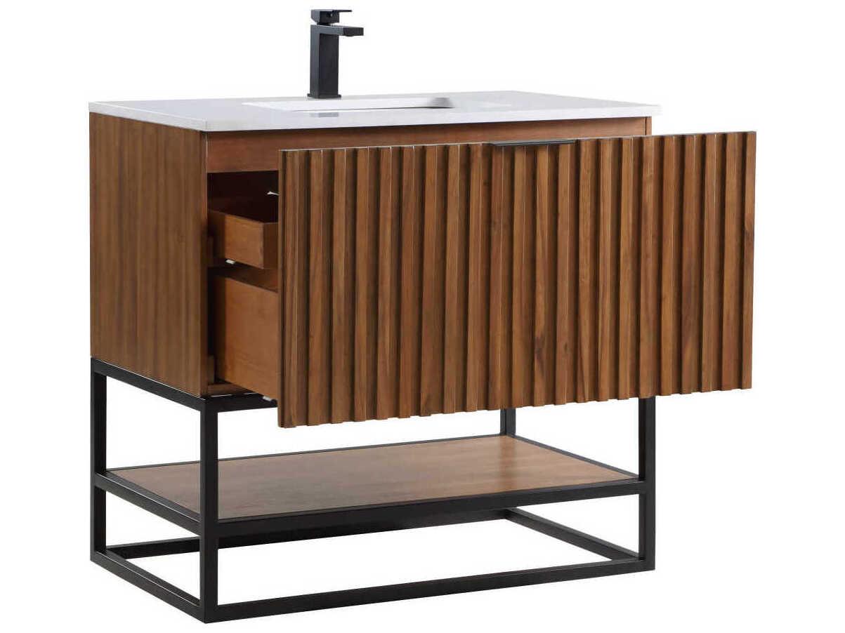 BEMMA Terra 36" Walnut Matte Black Vanity