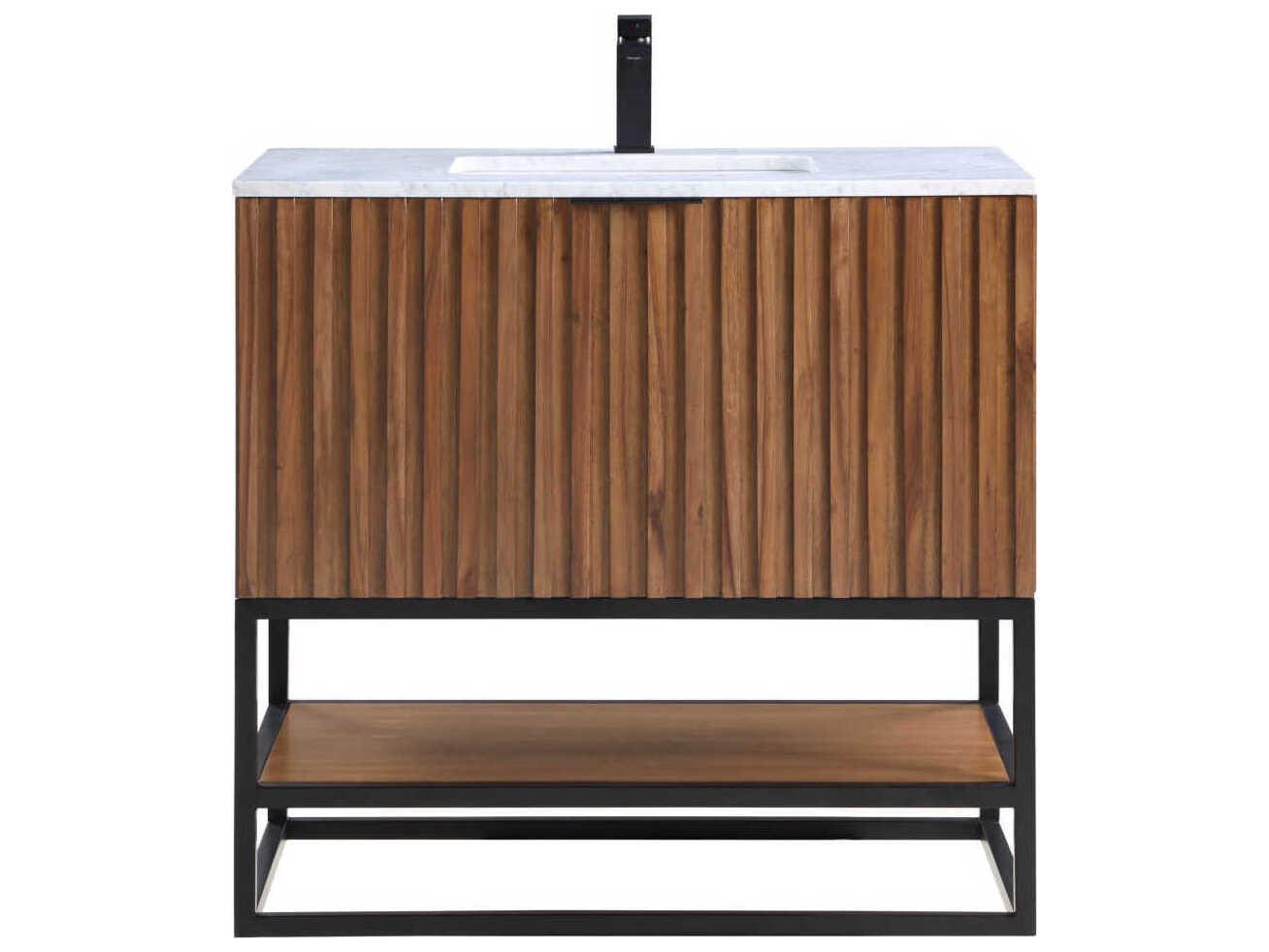 BEMMA Terra 36" Walnut Matte Black Vanity
