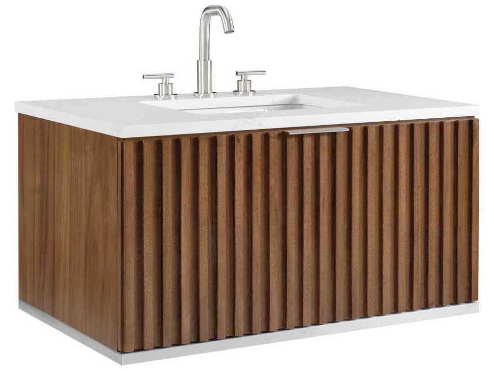 BEMMA Terra 36" Walnut Brushed Nickel Vanity