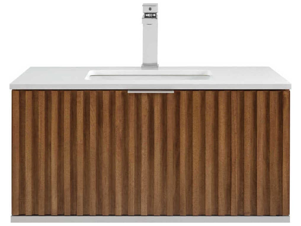 BEMMA Terra 36" Walnut Brushed Nickel Vanity