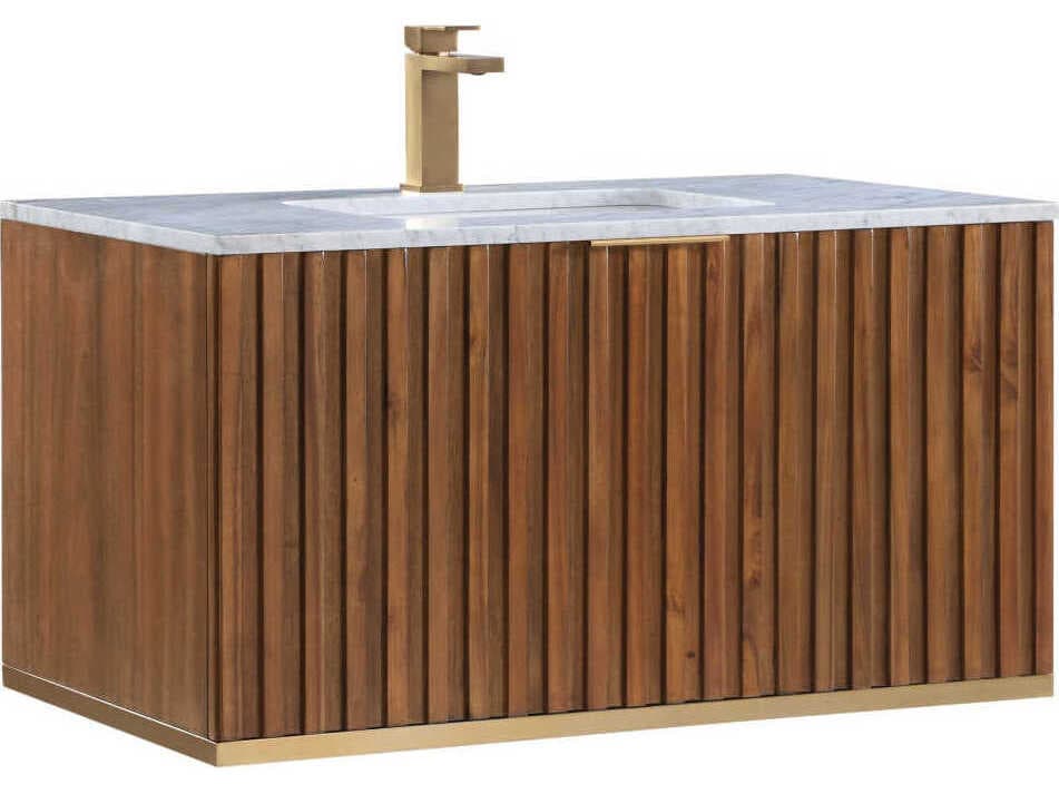 BEMMA Terra 36" Walnut Satin Brass Vanity