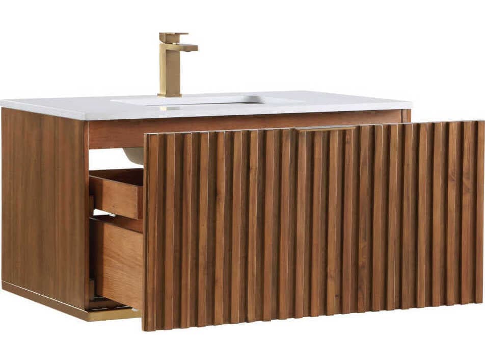 BEMMA Terra 36" Walnut Satin Brass Vanity