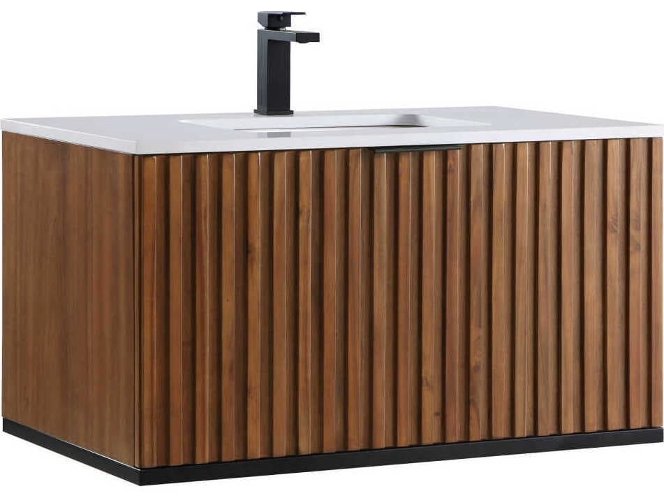 BEMMA Terra 36" Walnut Matte Black Vanity