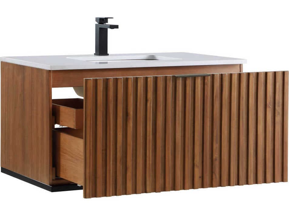 BEMMA Terra 36" Walnut Matte Black Vanity