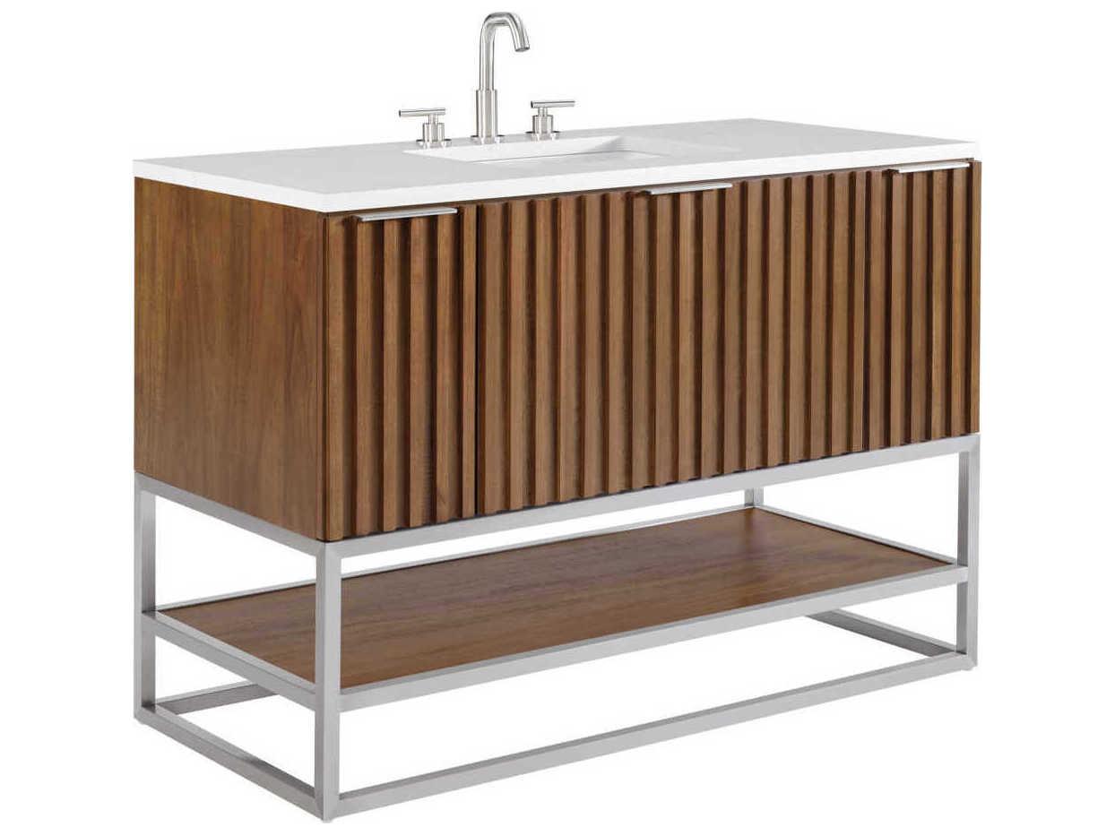 BEMMA Terra 48" Walnut Brushed Nickel Vanity