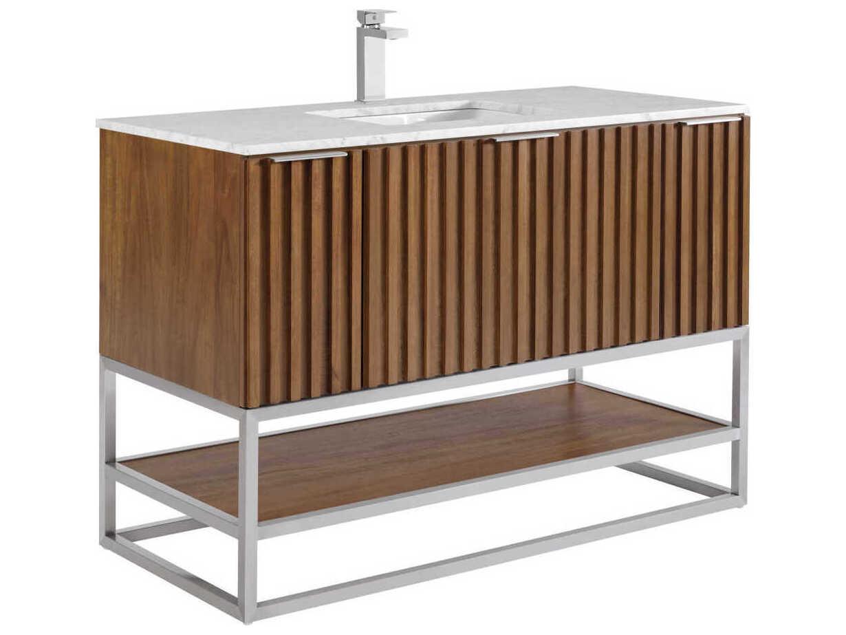 BEMMA Terra 48" Walnut Brushed Nickel Vanity