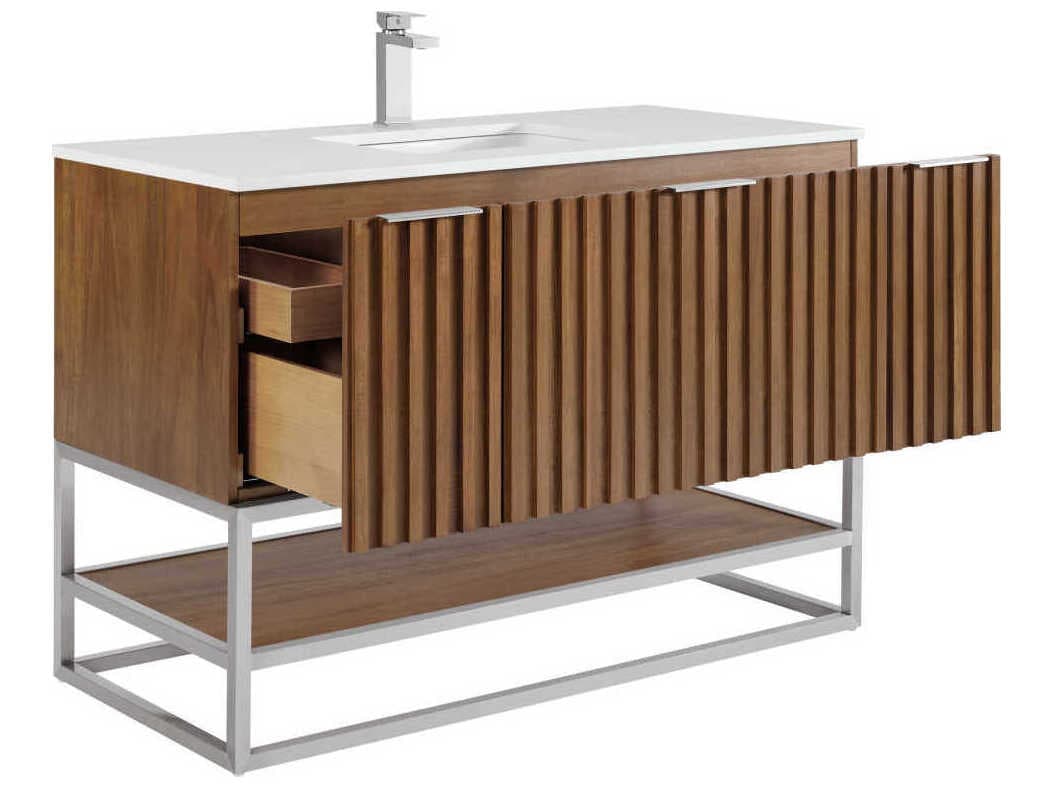 BEMMA Terra 48" Walnut Brushed Nickel Vanity