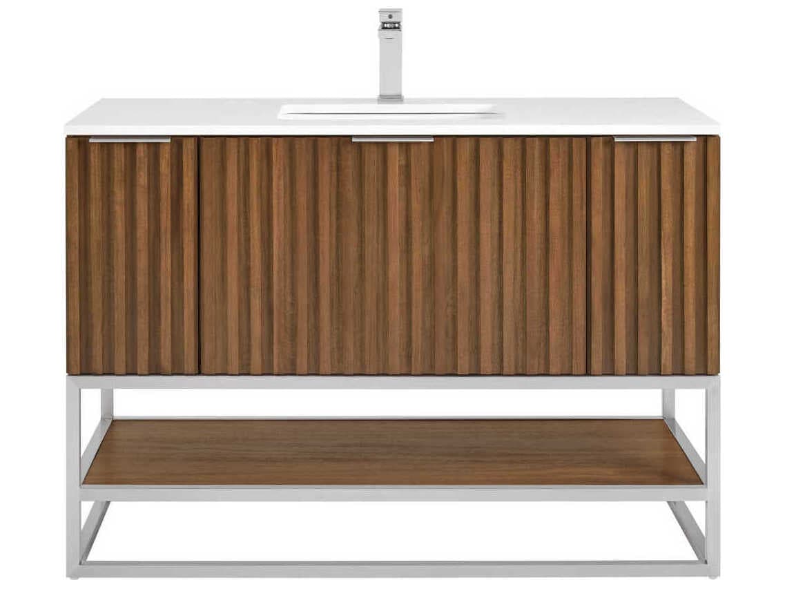 BEMMA Terra 48" Walnut Brushed Nickel Vanity