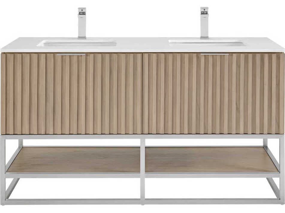 BEMMA Terra 60" Cashmere Grey Brushed Nickel Vanity