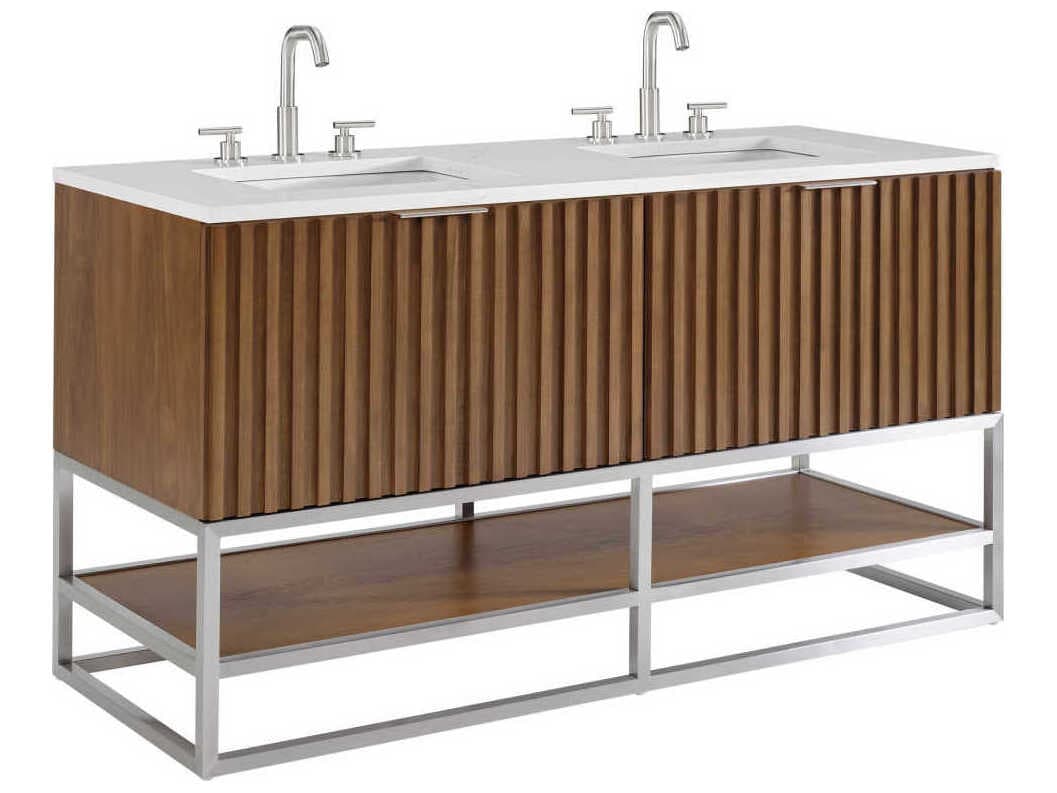 BEMMA Terra 60" Walnut Brushed Nickel Vanity