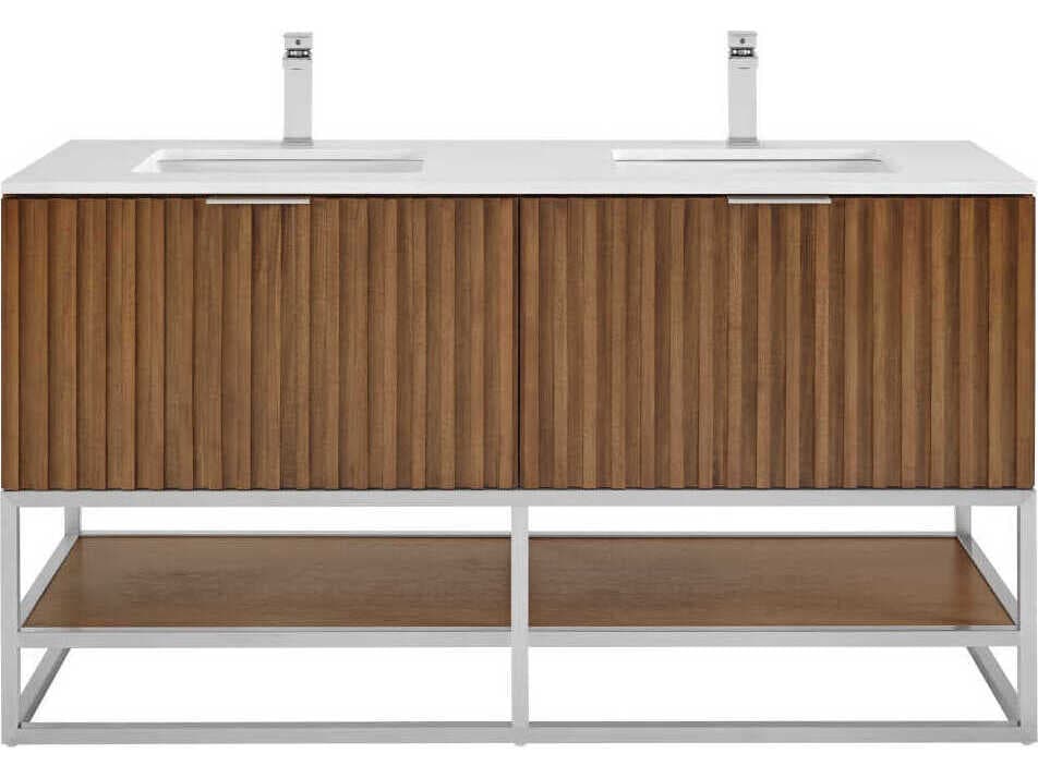 BEMMA Terra 60" Walnut Brushed Nickel Vanity