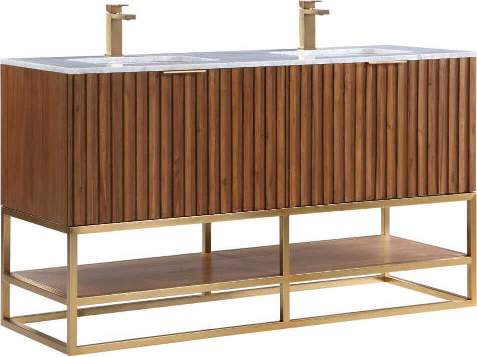 BEMMA Terra 60" Walnut Satin Brass Vanity