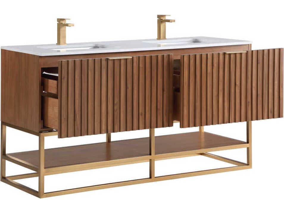 BEMMA Terra 60" Walnut Satin Brass Vanity