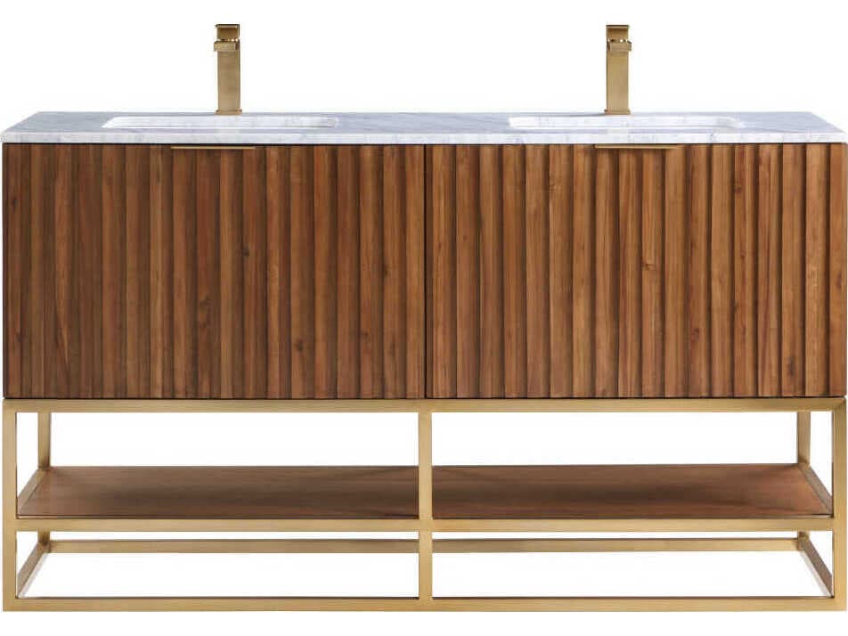 BEMMA Terra 60" Walnut Satin Brass Vanity