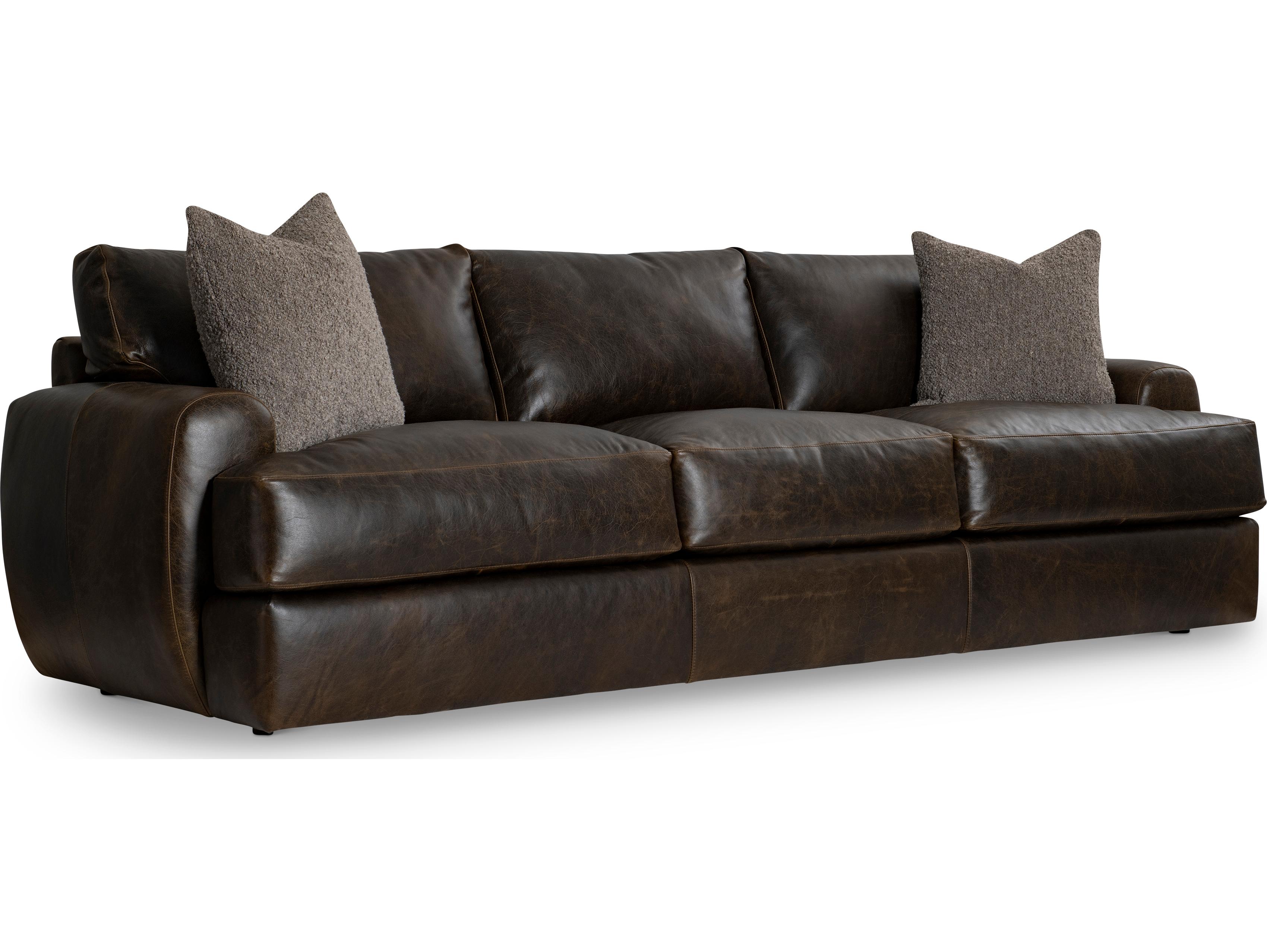 Bernhardt Cameron Brown Leather Sofa