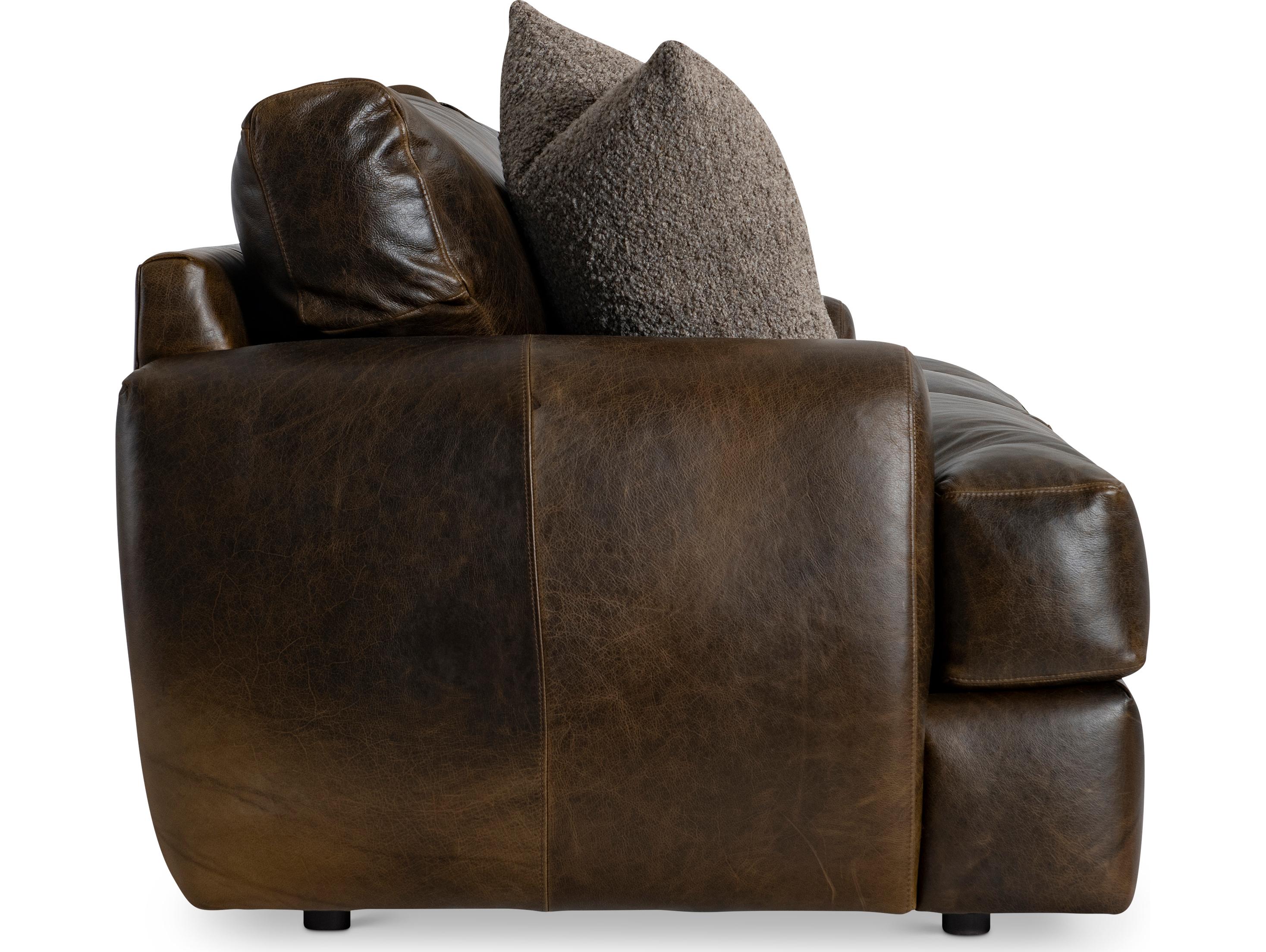 Bernhardt Cameron Brown Leather Sofa