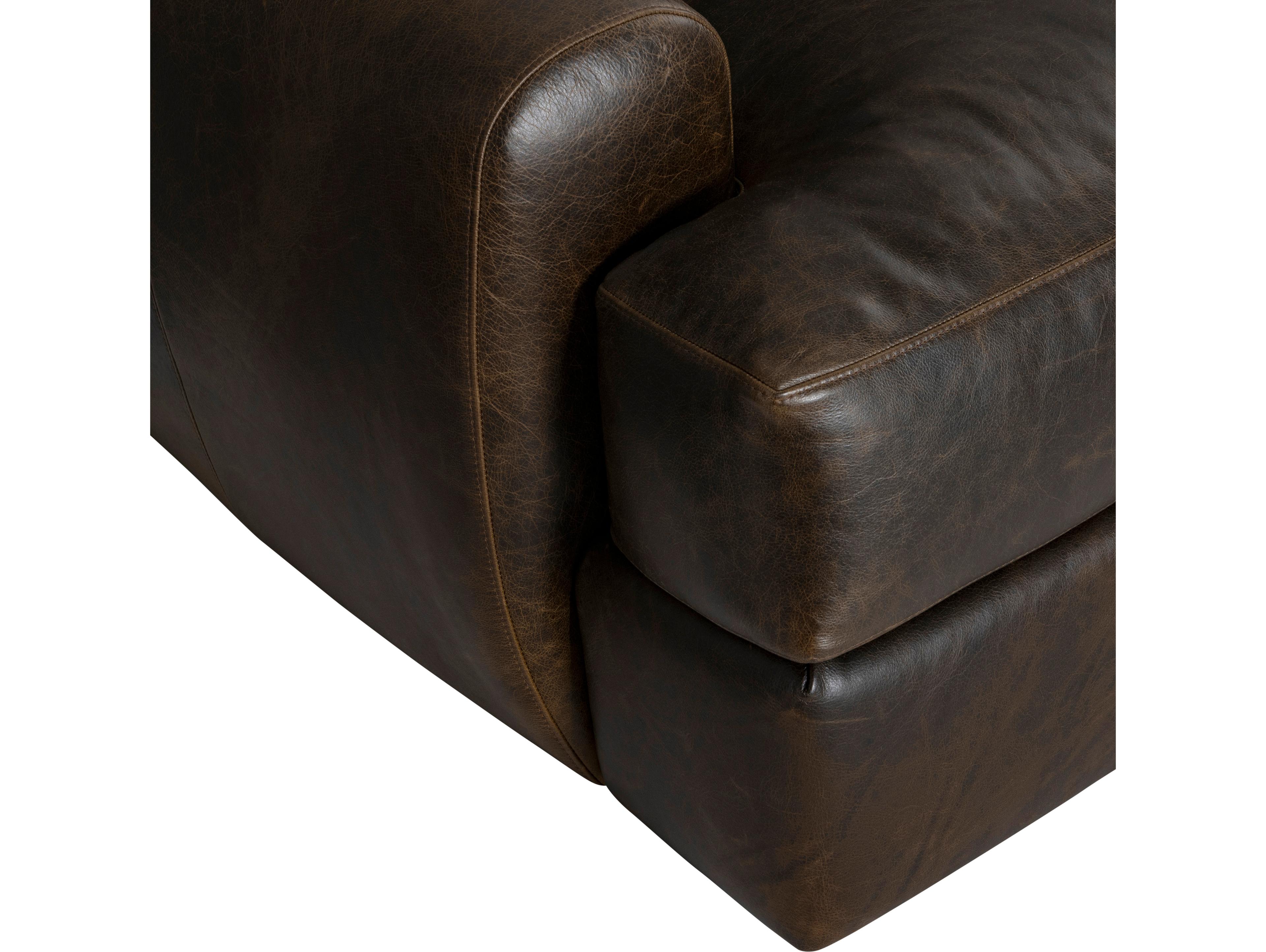 Bernhardt Cameron Brown Leather Sofa