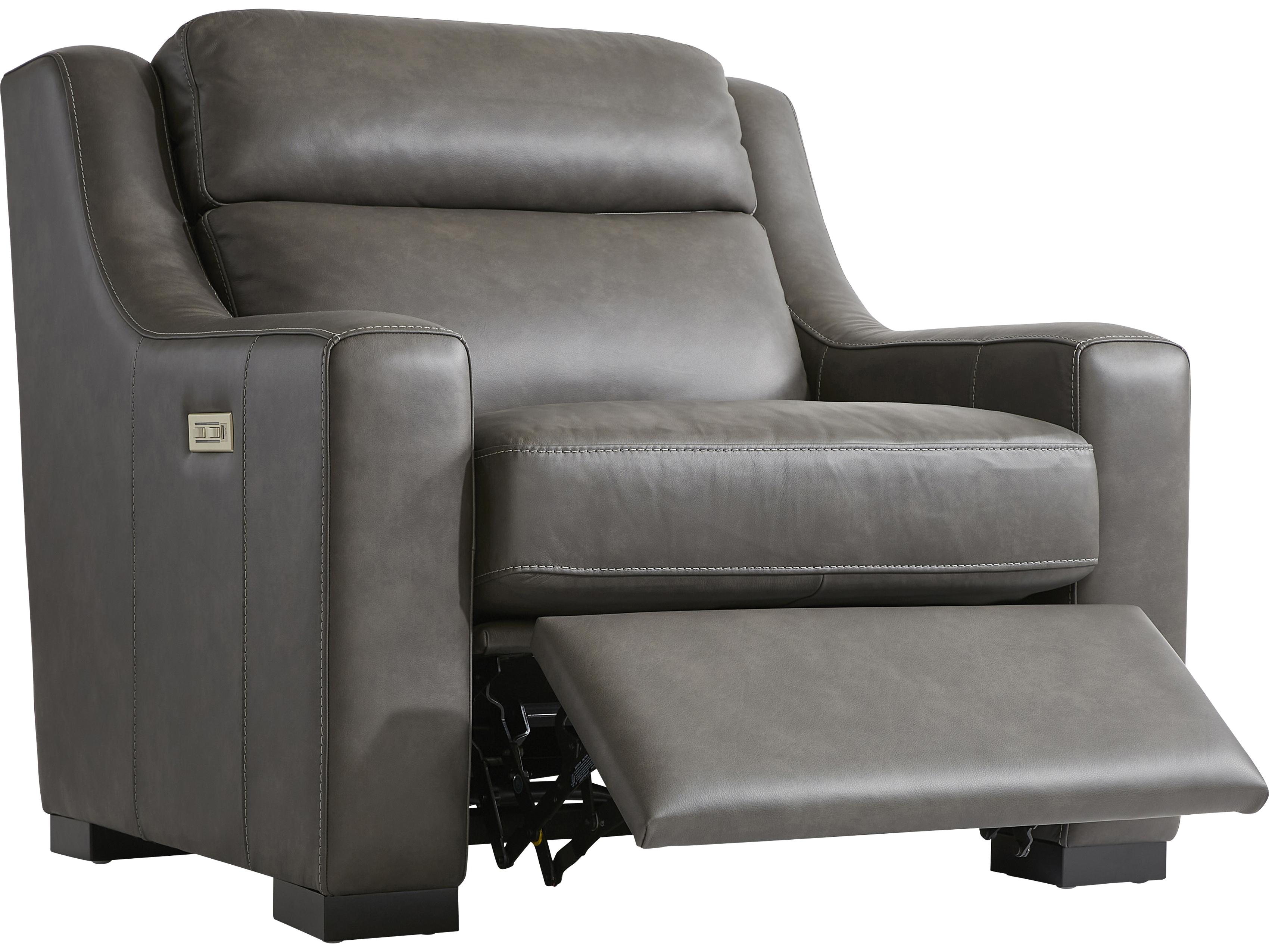Bernhardt Germain Gray Leather Recliner