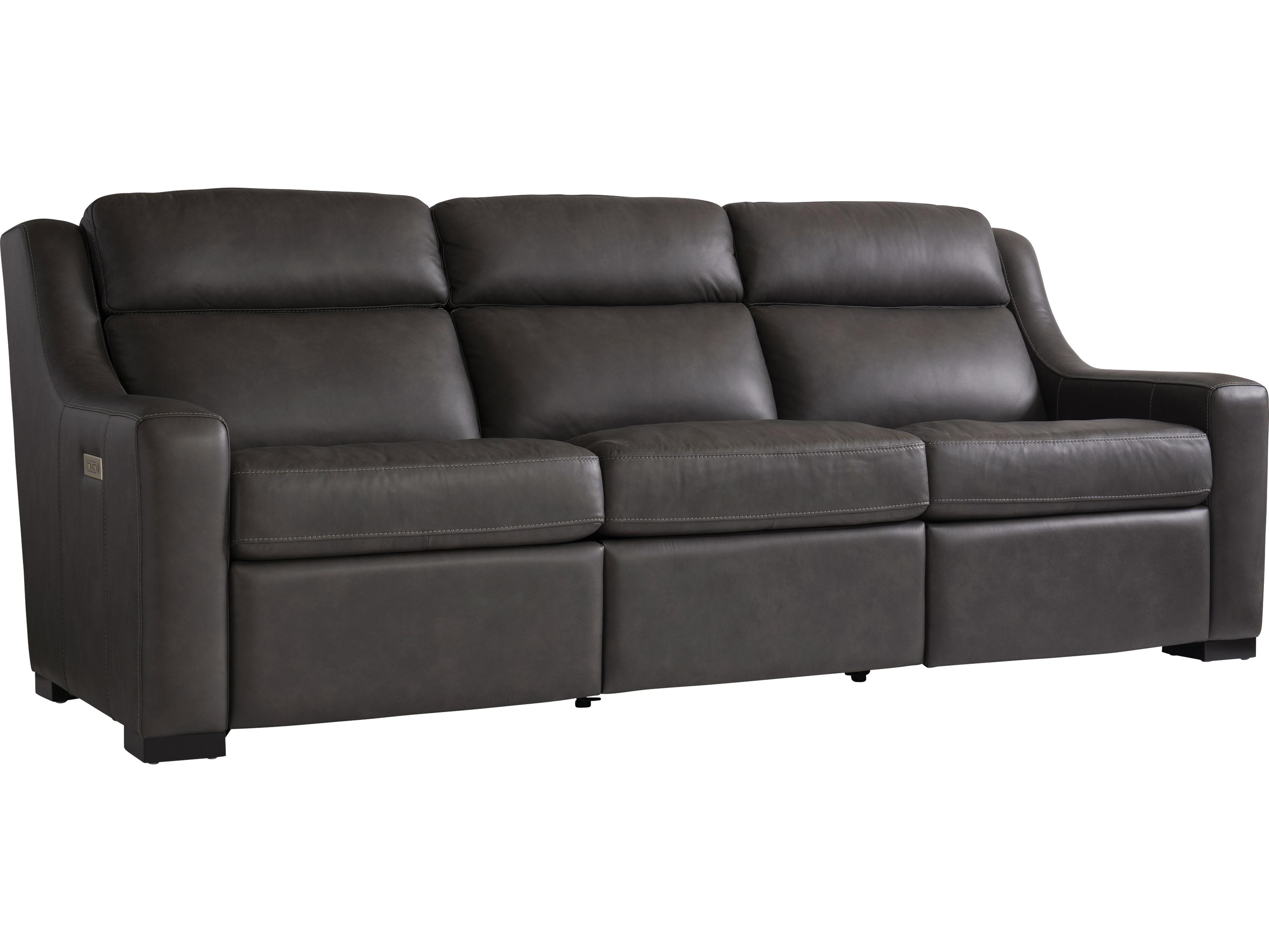 Bernhardt Germain Power Motion Grey Upholstered Recliner Sofa