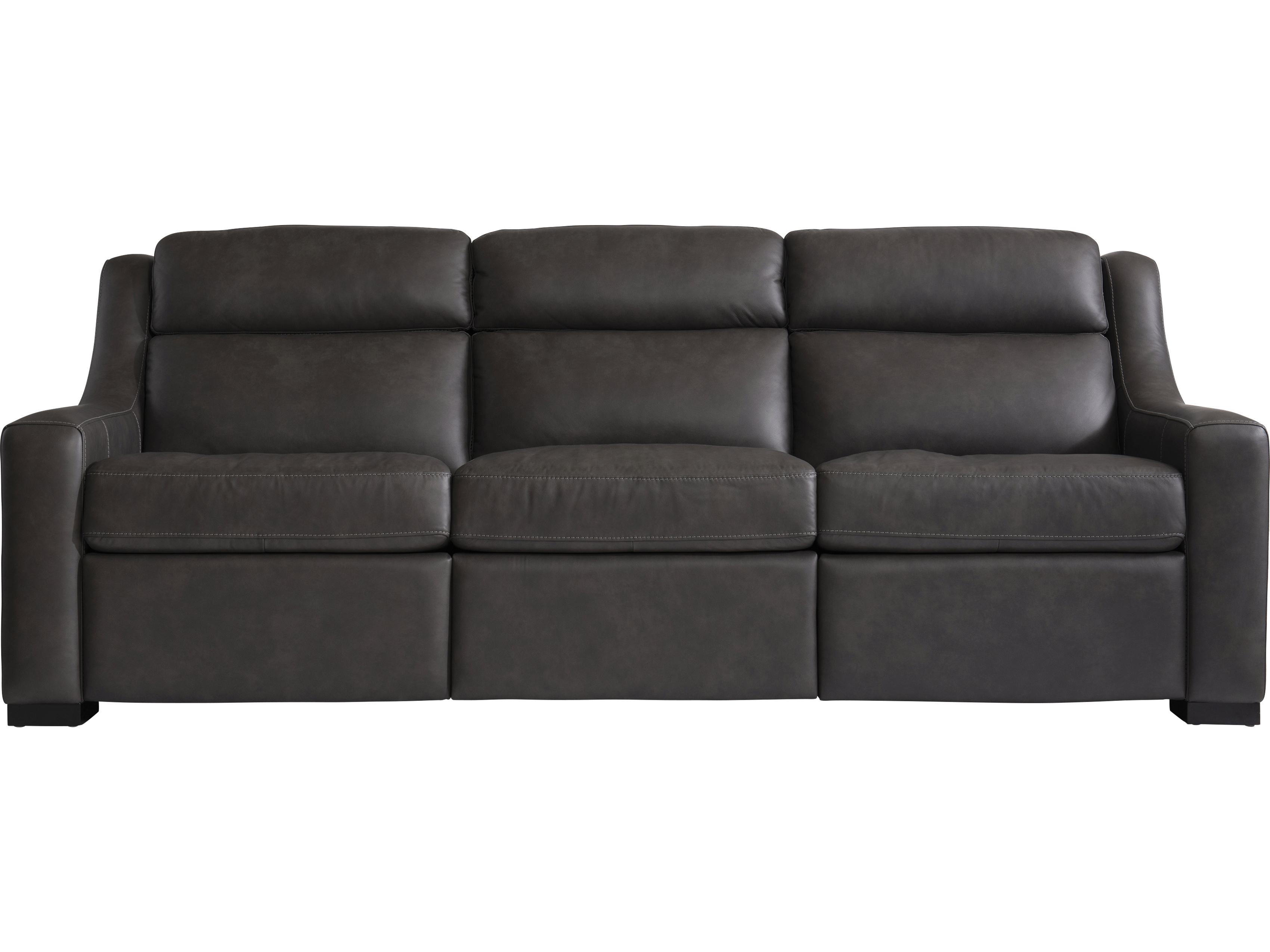 Bernhardt Germain Power Motion Grey Upholstered Recliner Sofa