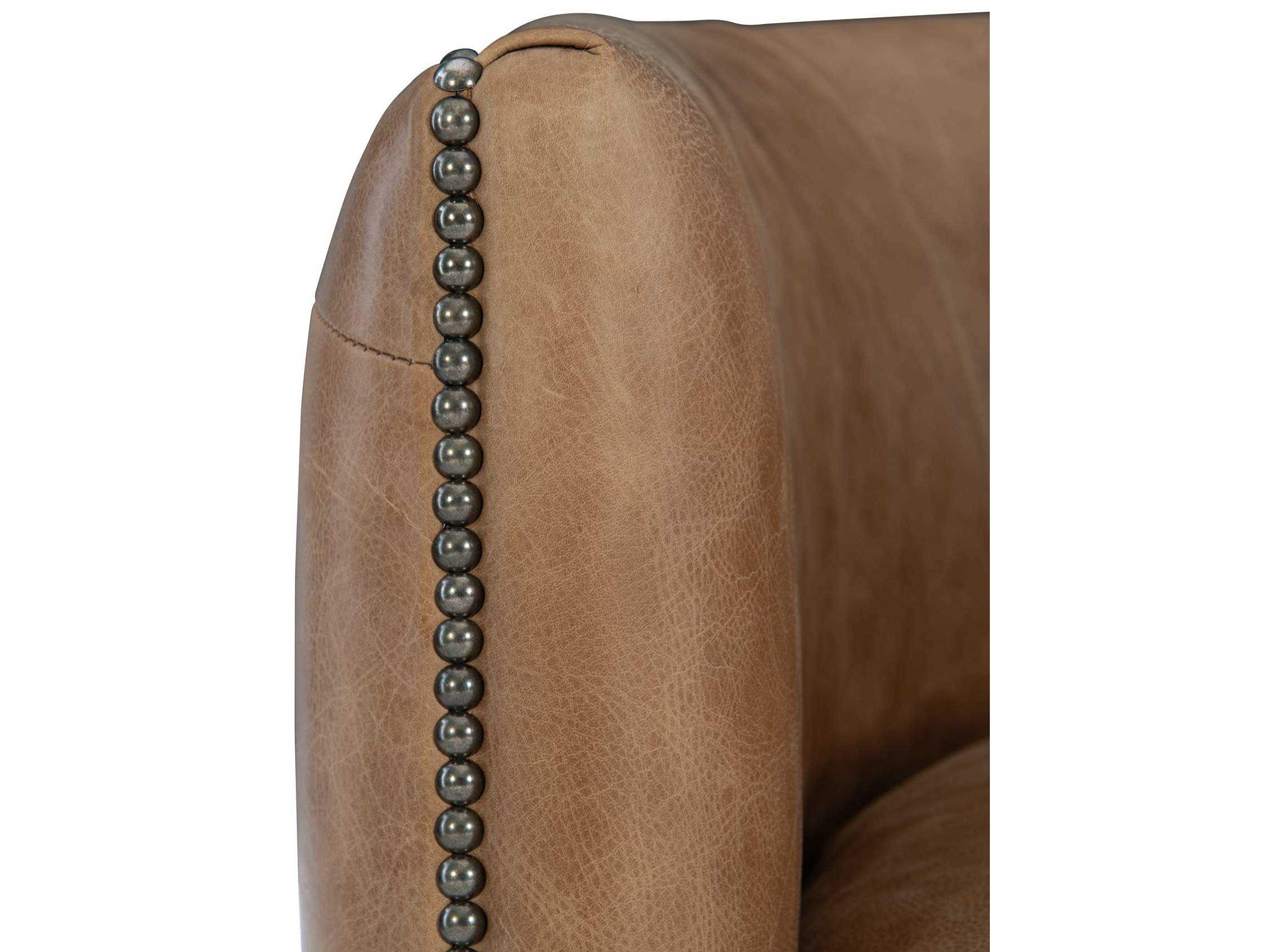 Bernhardt Palazzo Swivel Brown Leather Accent Chair