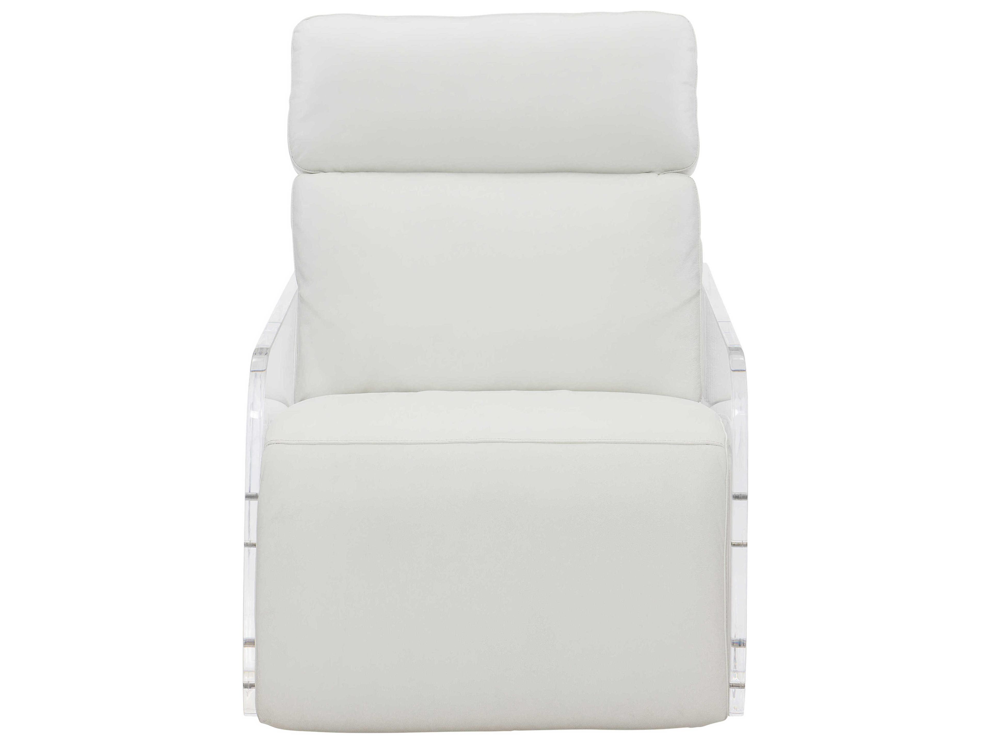 Bernhardt Living Parc White Clear Leather Recliner