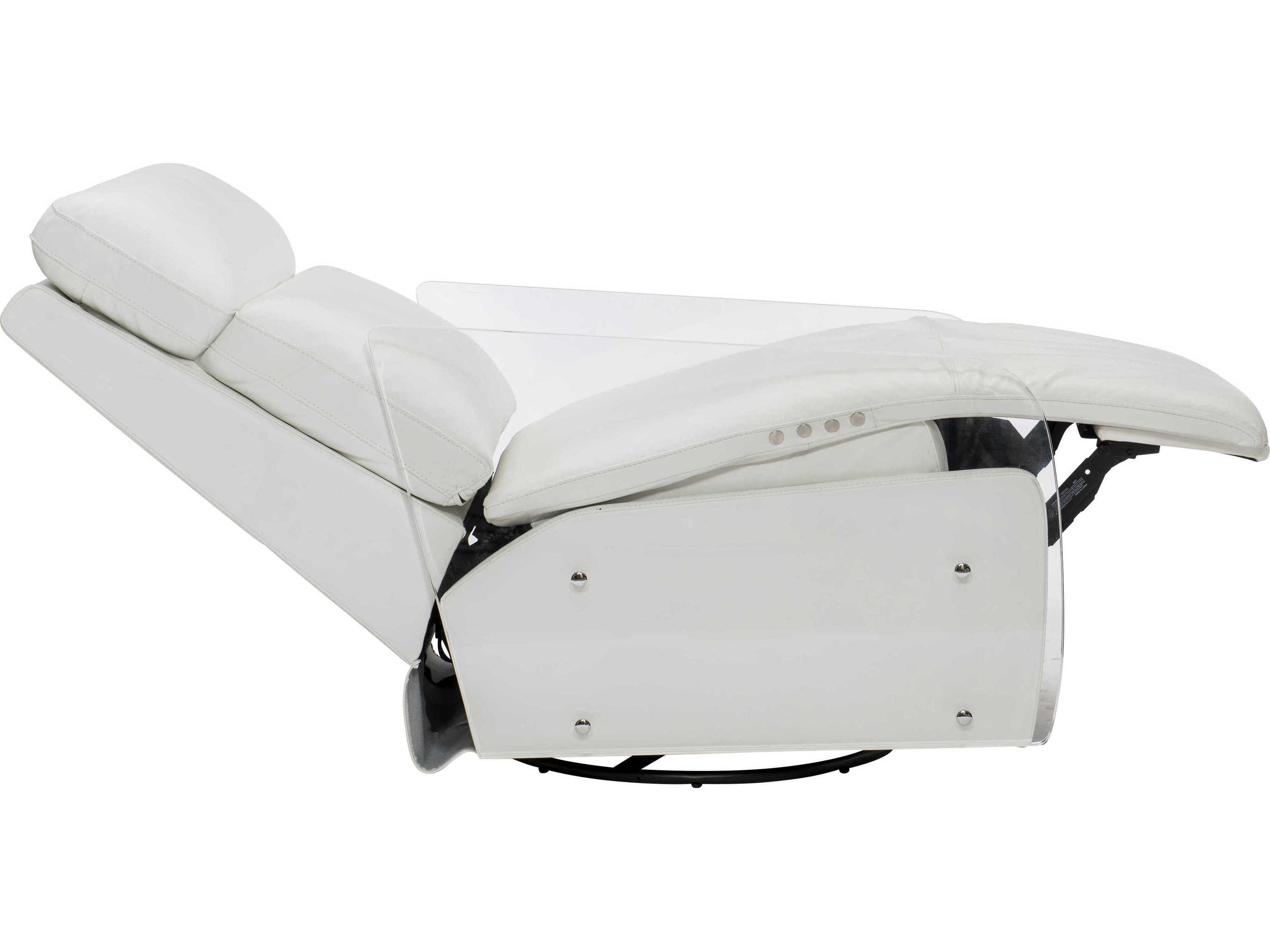 Bernhardt Living Parc White Clear Leather Recliner