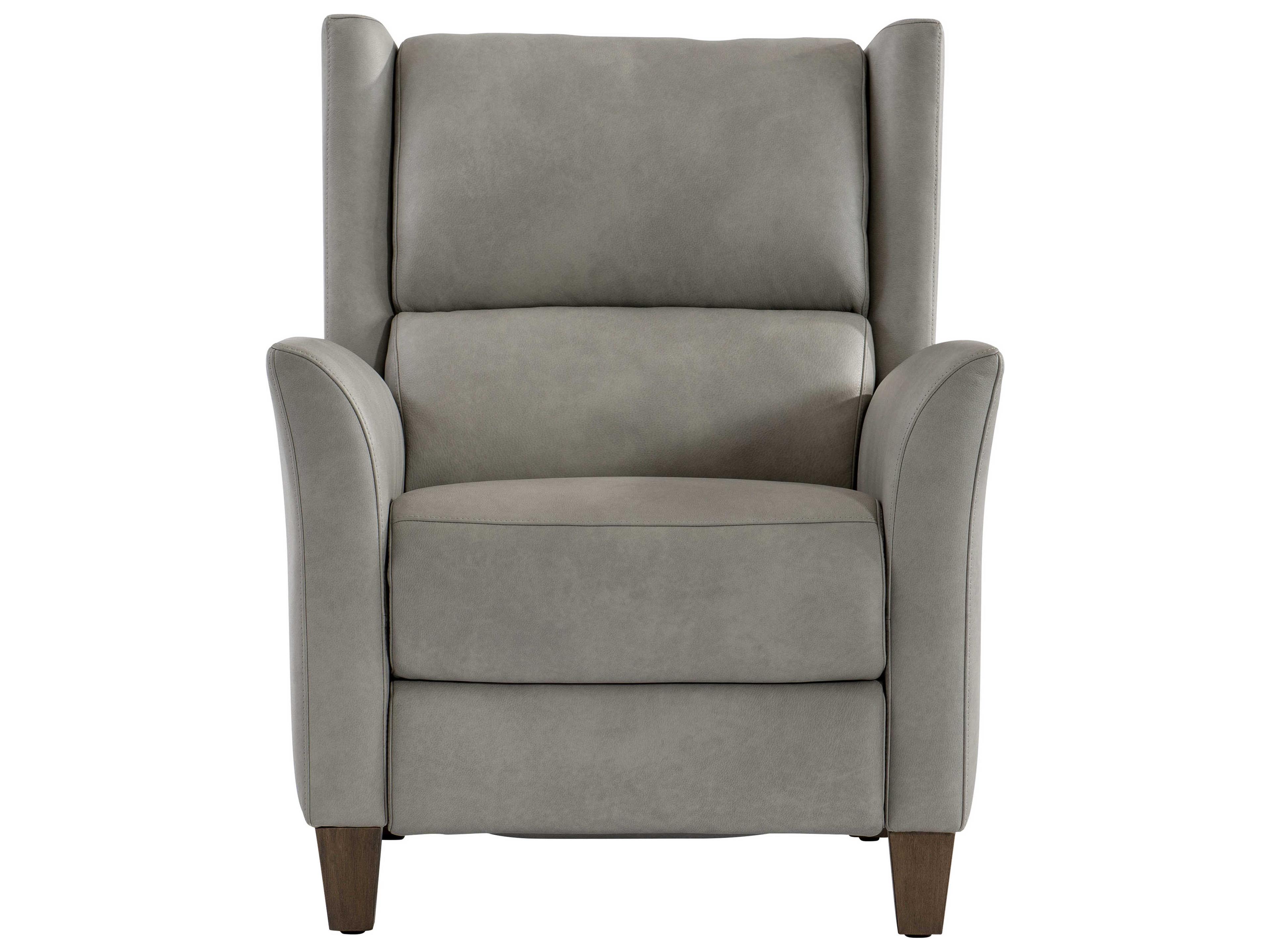 Bernhardt Weller Power Motion Gray Leather Recliner