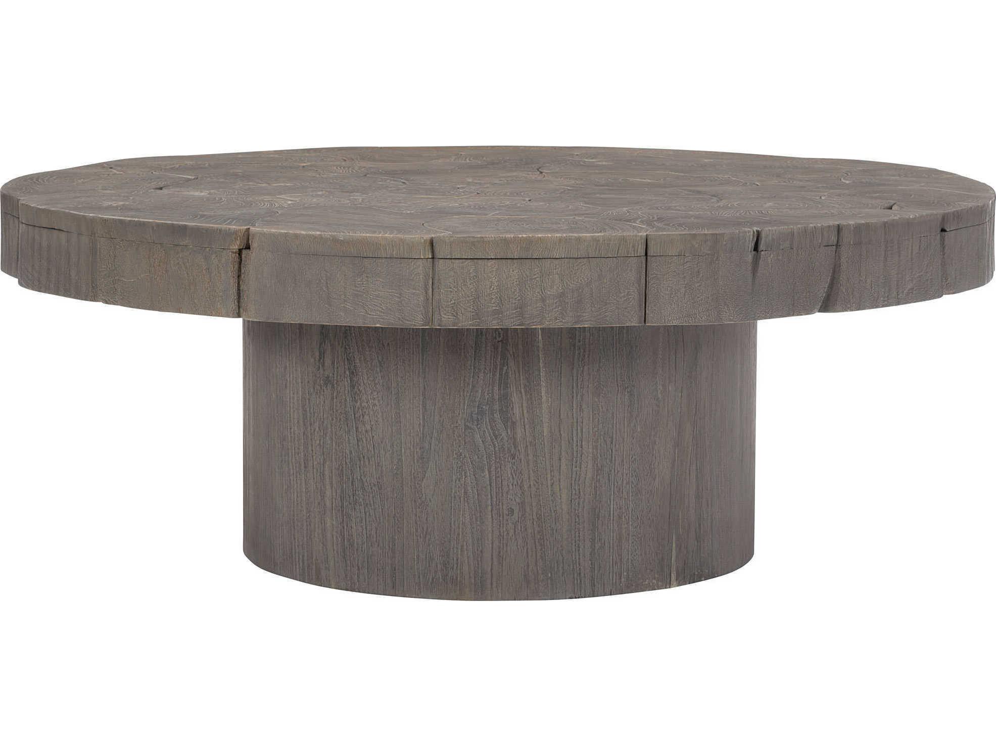 Bernhardt Calavaras Round Wood Teak Cocktail Table