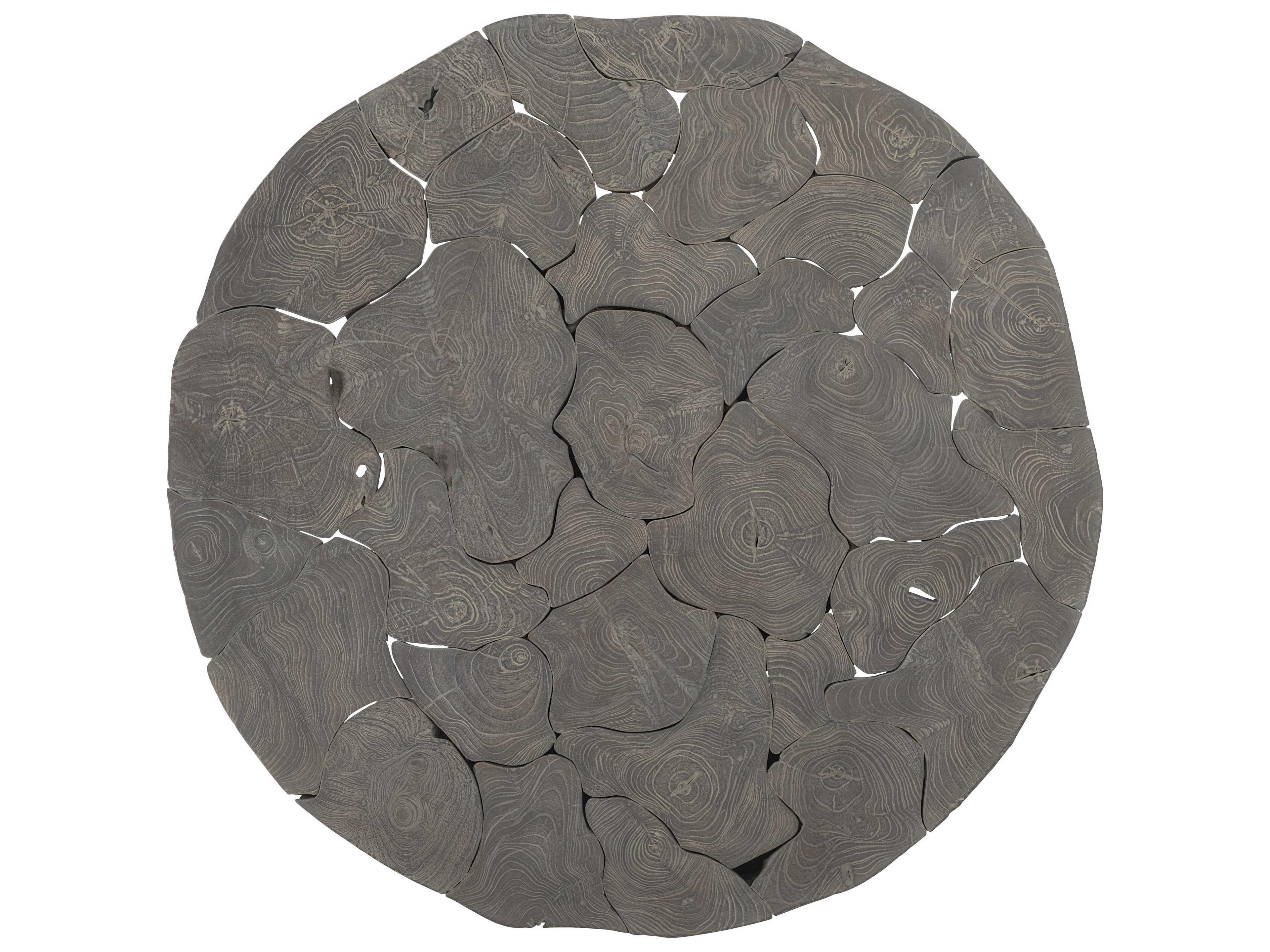 Bernhardt Calavaras Round Wood Teak Cocktail Table