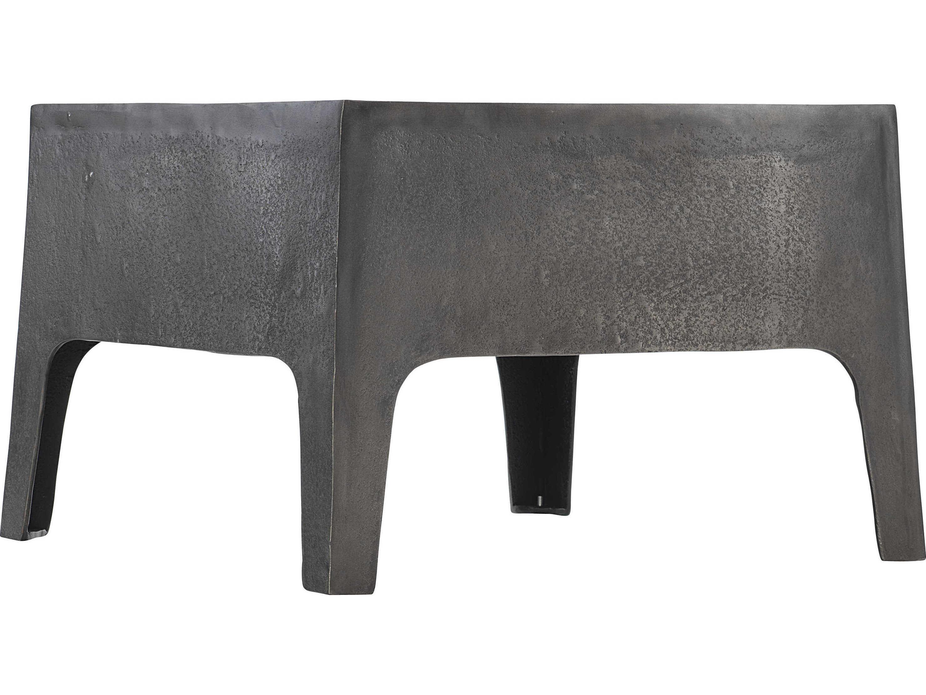 Bernhardt Armstrong Square Metal Dark Graphite Cocktail Table