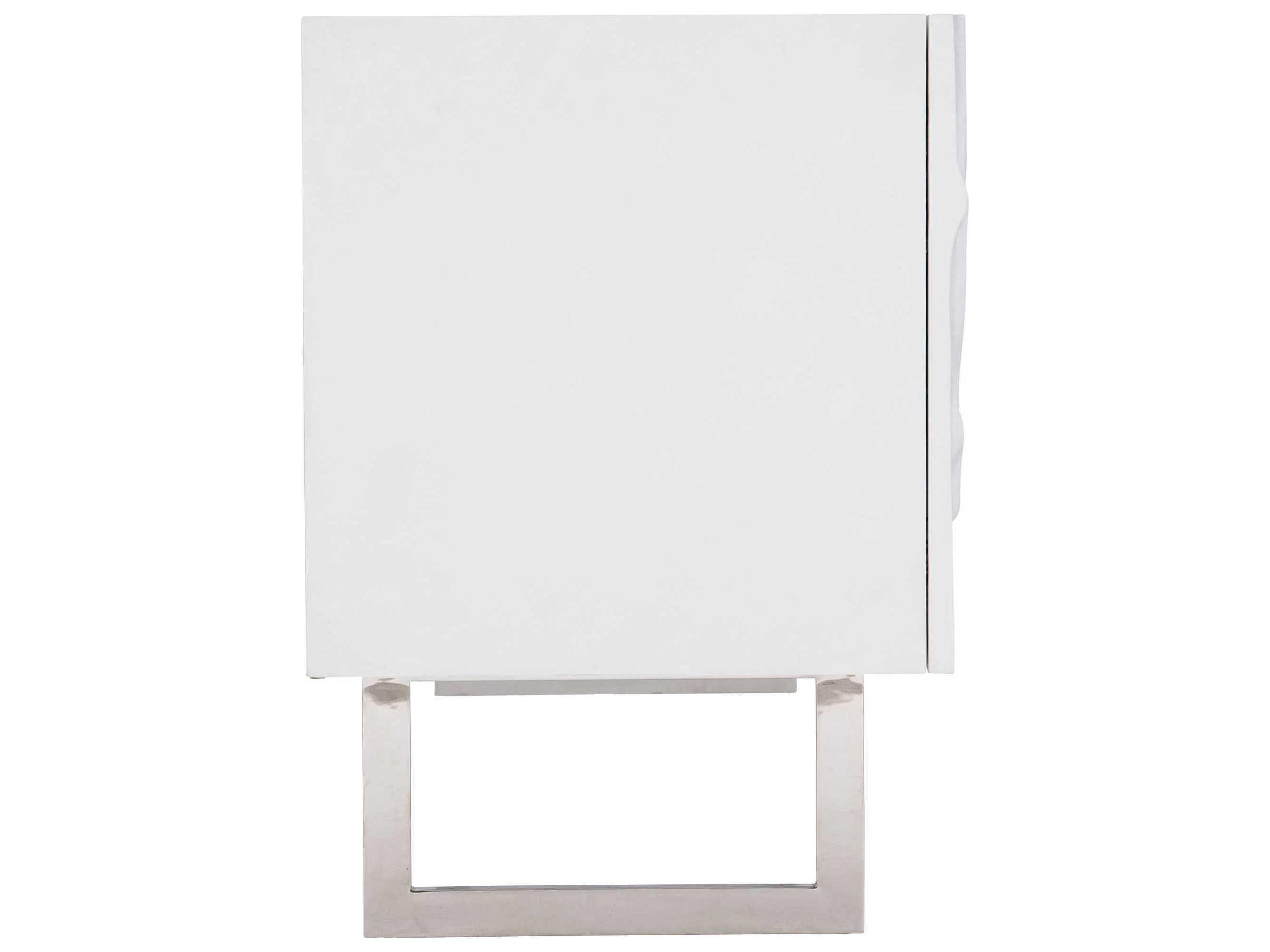 Bernhardt Interiors Penrose 88" White Plaster Polished Stainless Steel Credenza Credenza