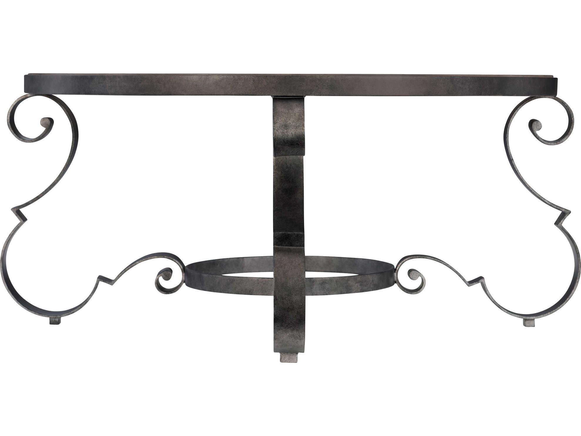 Bernhardt Villa Toscana Round Wood Criollo Textured Carbone Cocktail Table