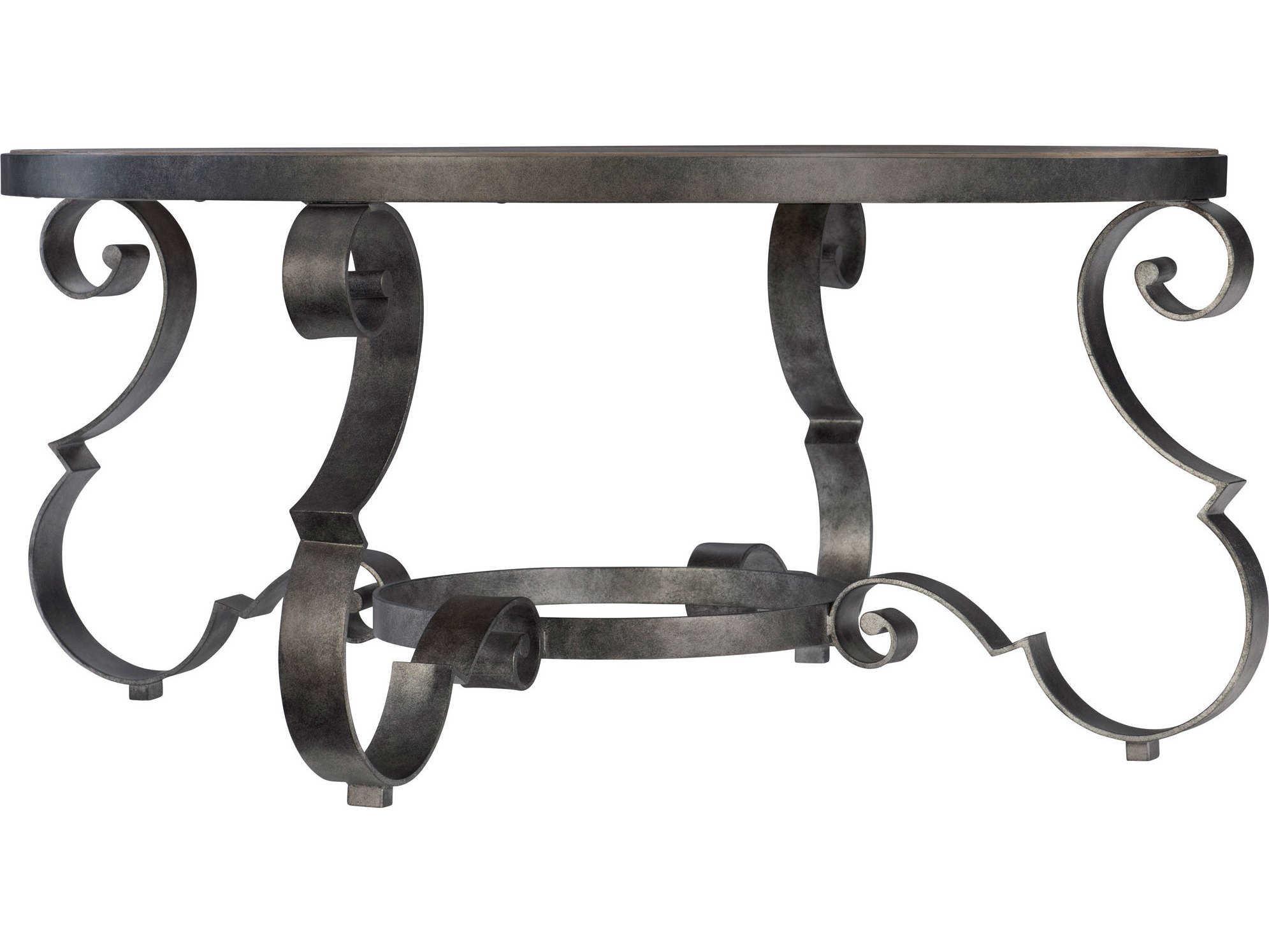 Bernhardt Villa Toscana Round Wood Criollo Textured Carbone Cocktail Table