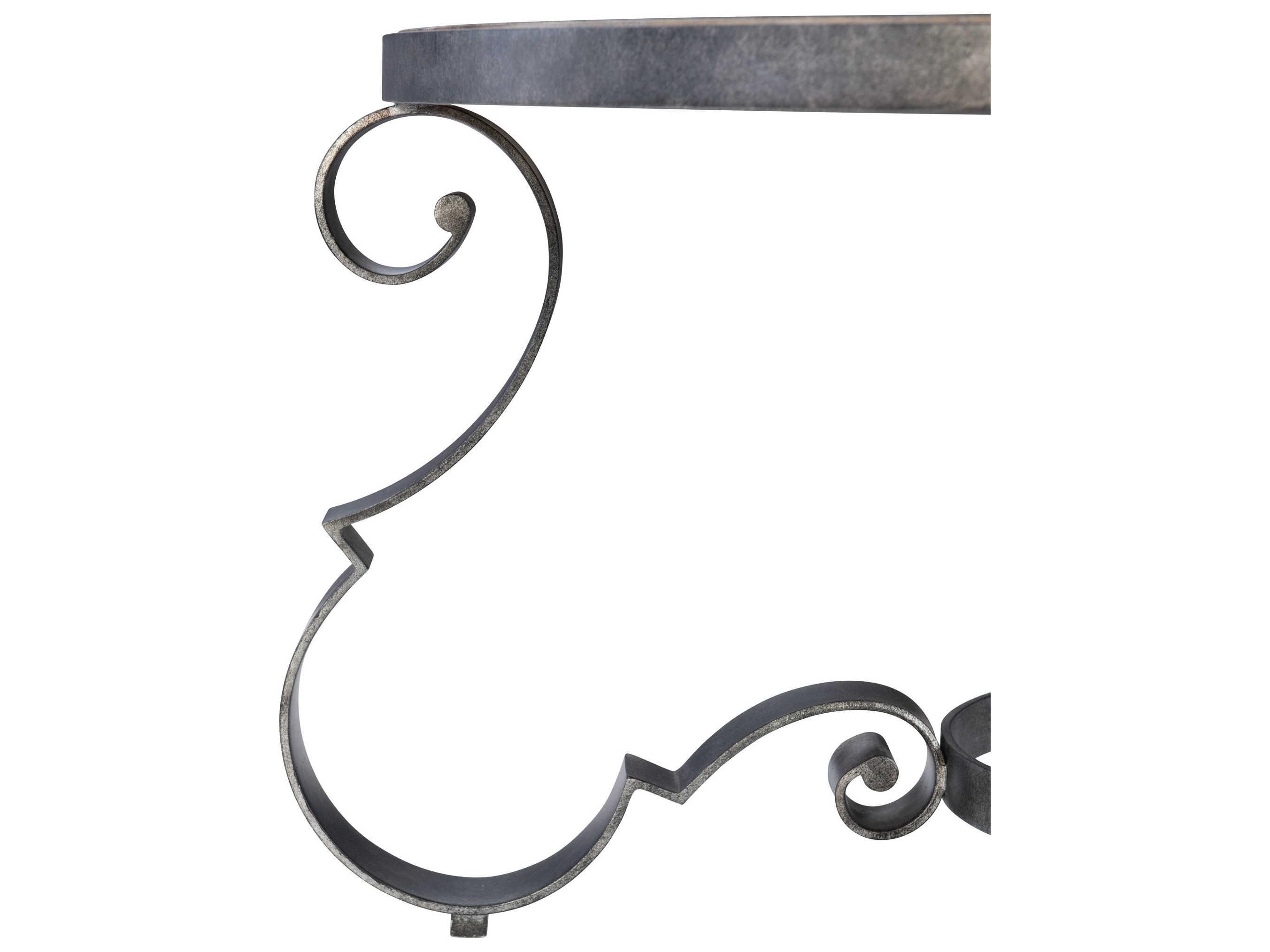 Bernhardt Villa Toscana Round Wood Criollo Textured Carbone Cocktail Table