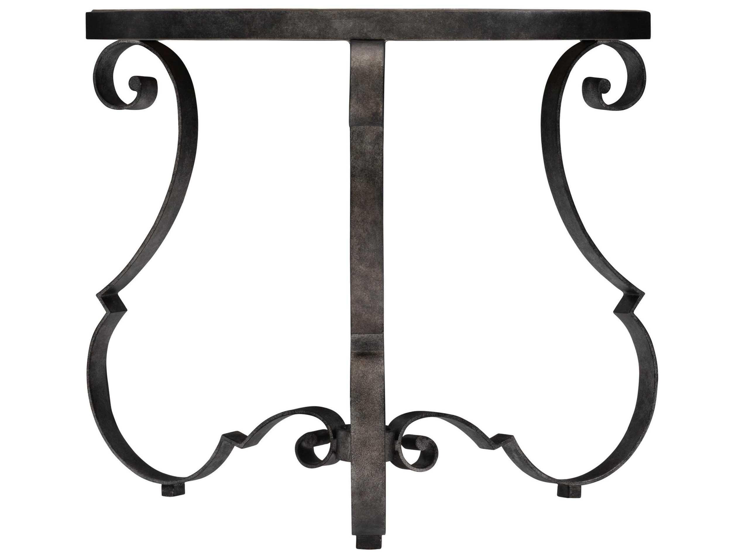 Bernhardt Villa Toscana Round Wood Criollo Textured Carbone End Table