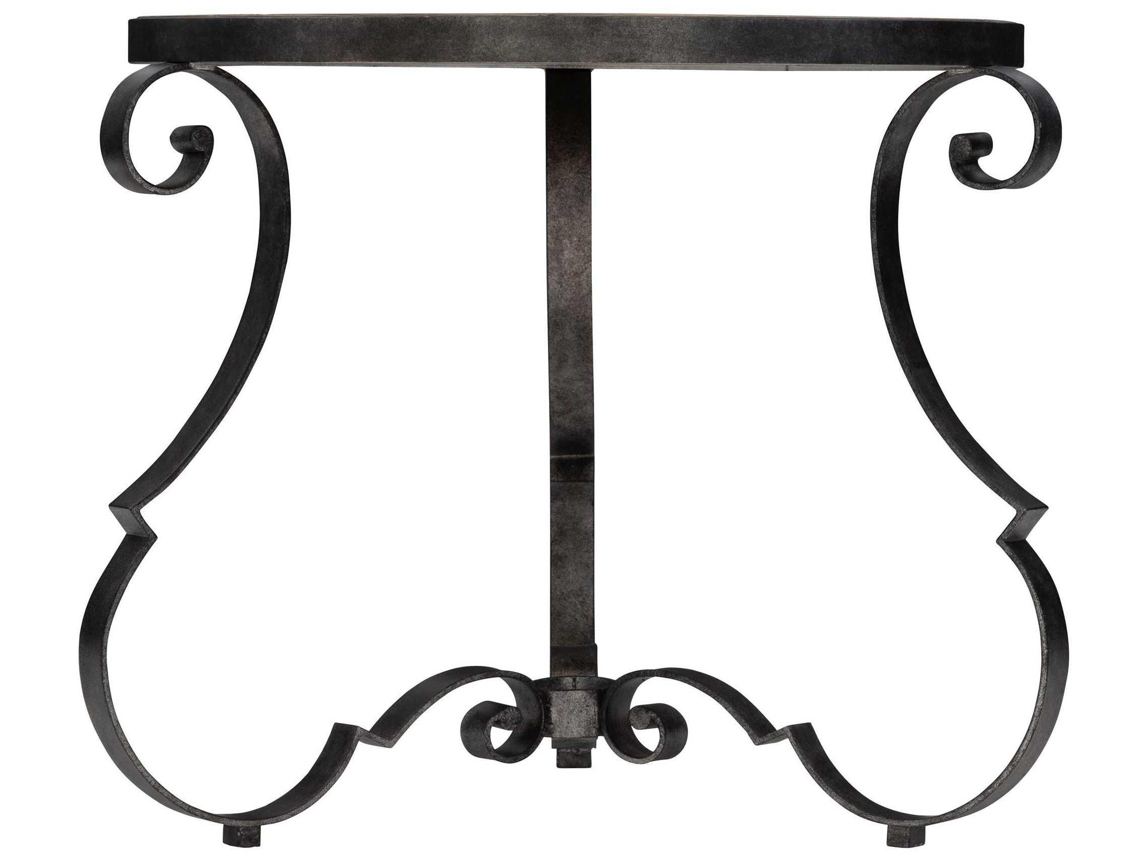 Bernhardt Villa Toscana Round Wood Criollo Textured Carbone End Table