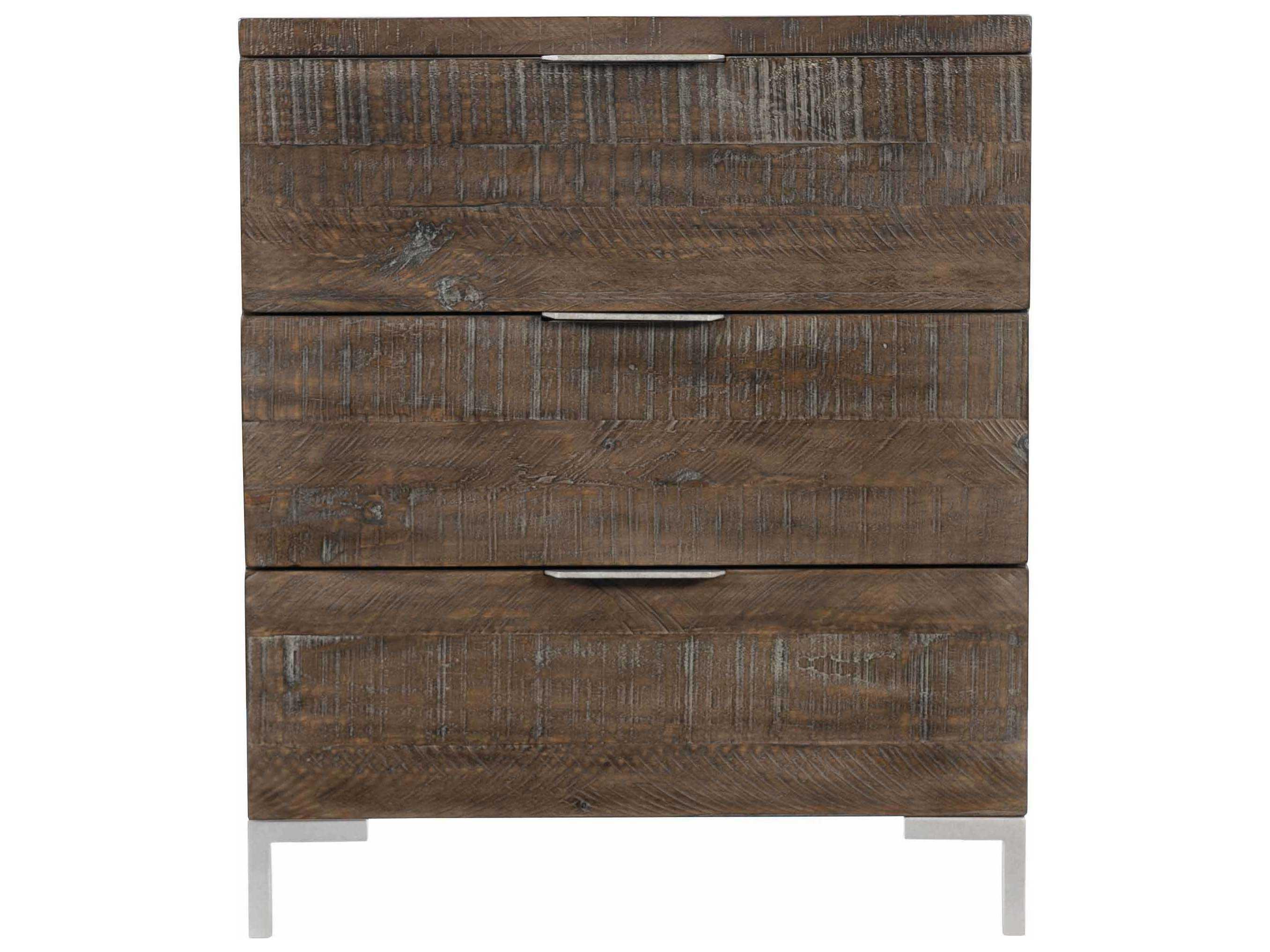 Bernhardt Logan Square Haines 3-Drawers Pine Wood Nightstand
