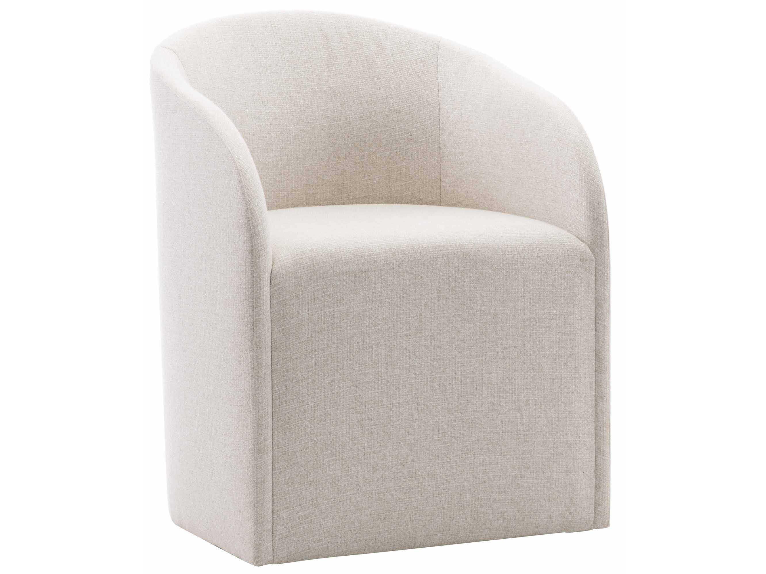 Bernhardt Logan Square Finch Beige Upholstered Arm Dining Chair