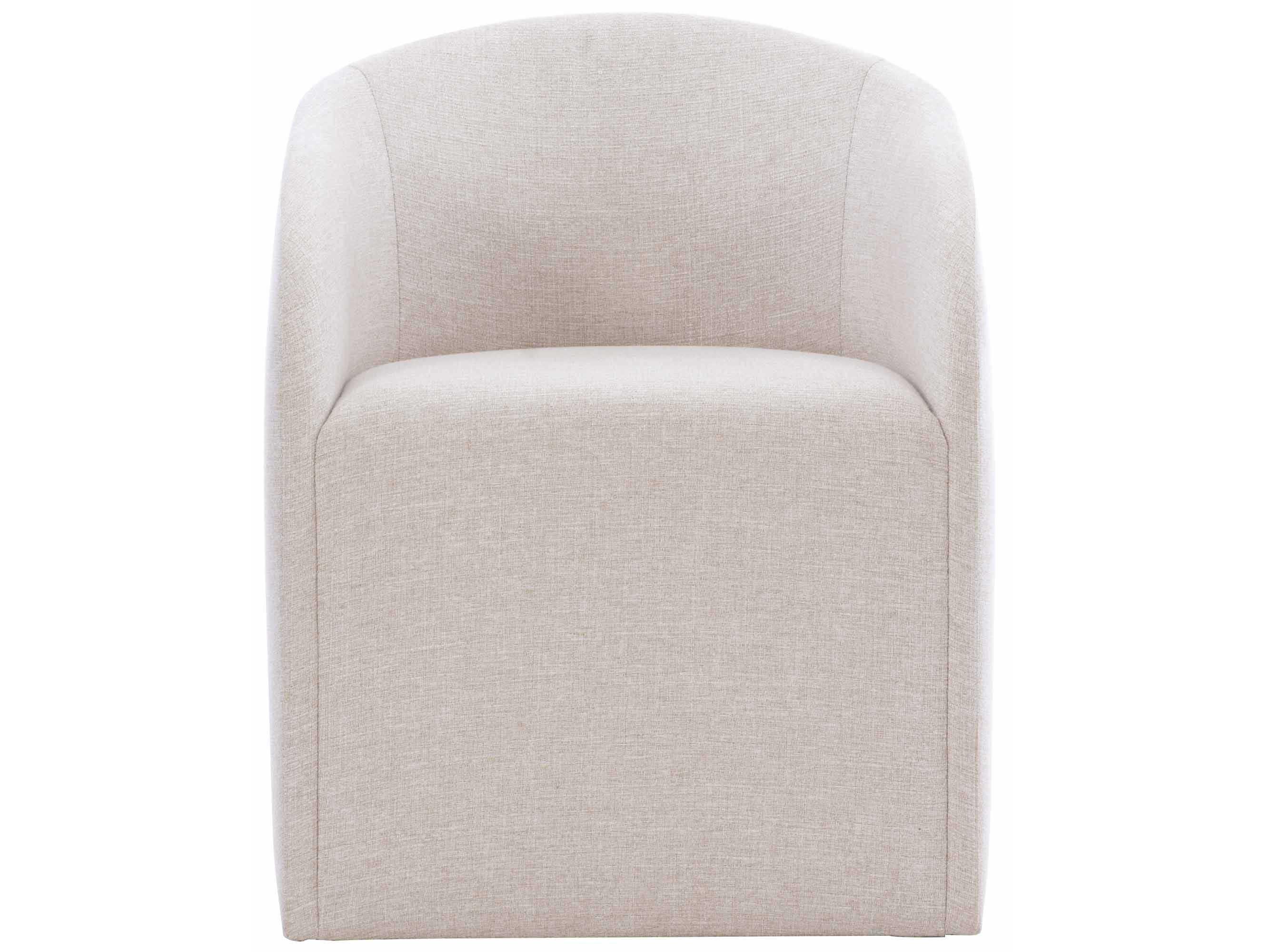 Bernhardt Logan Square Finch Beige Upholstered Arm Dining Chair