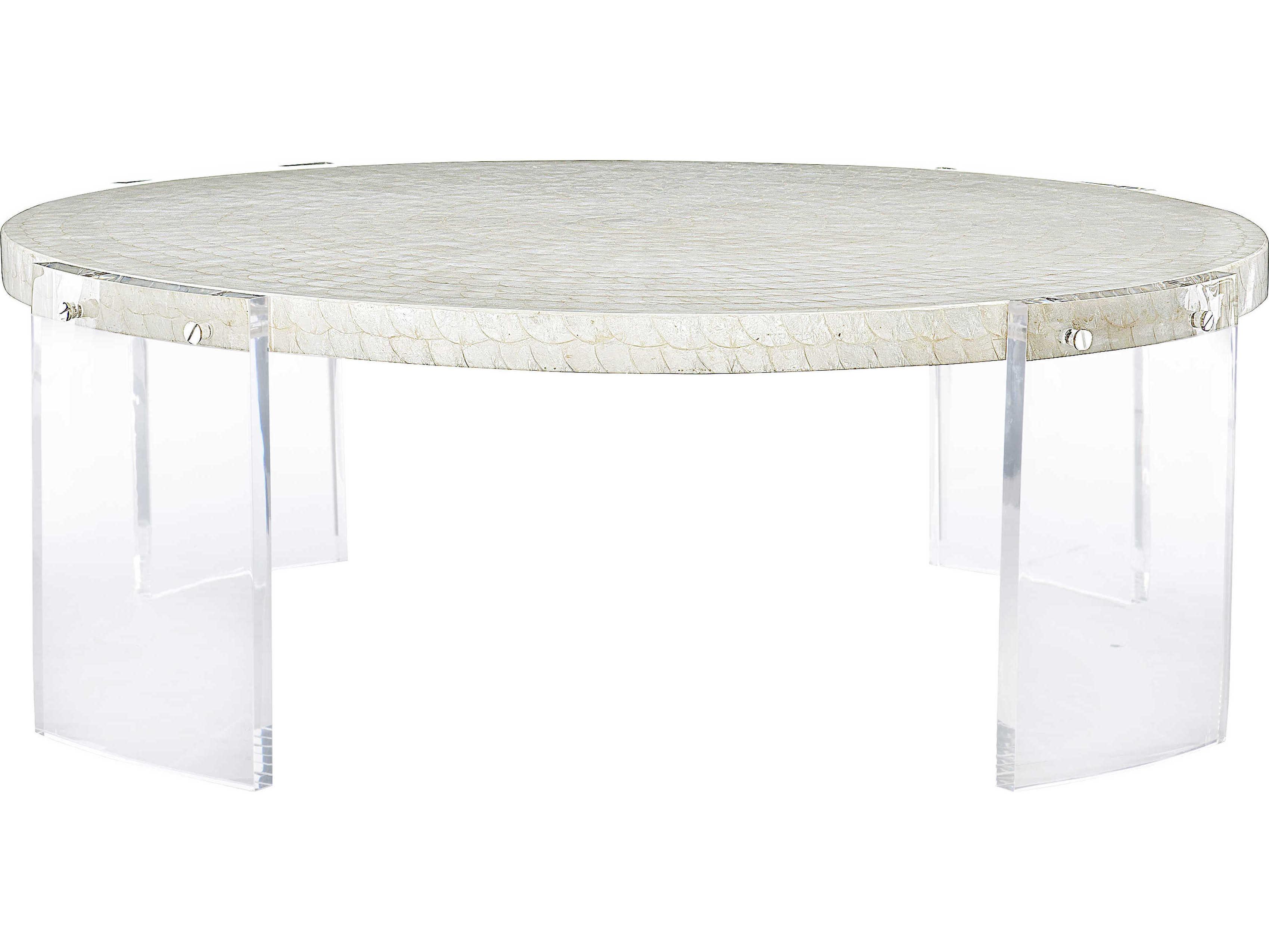Bernhardt Pearle Round Clear Natural Cocktail Table