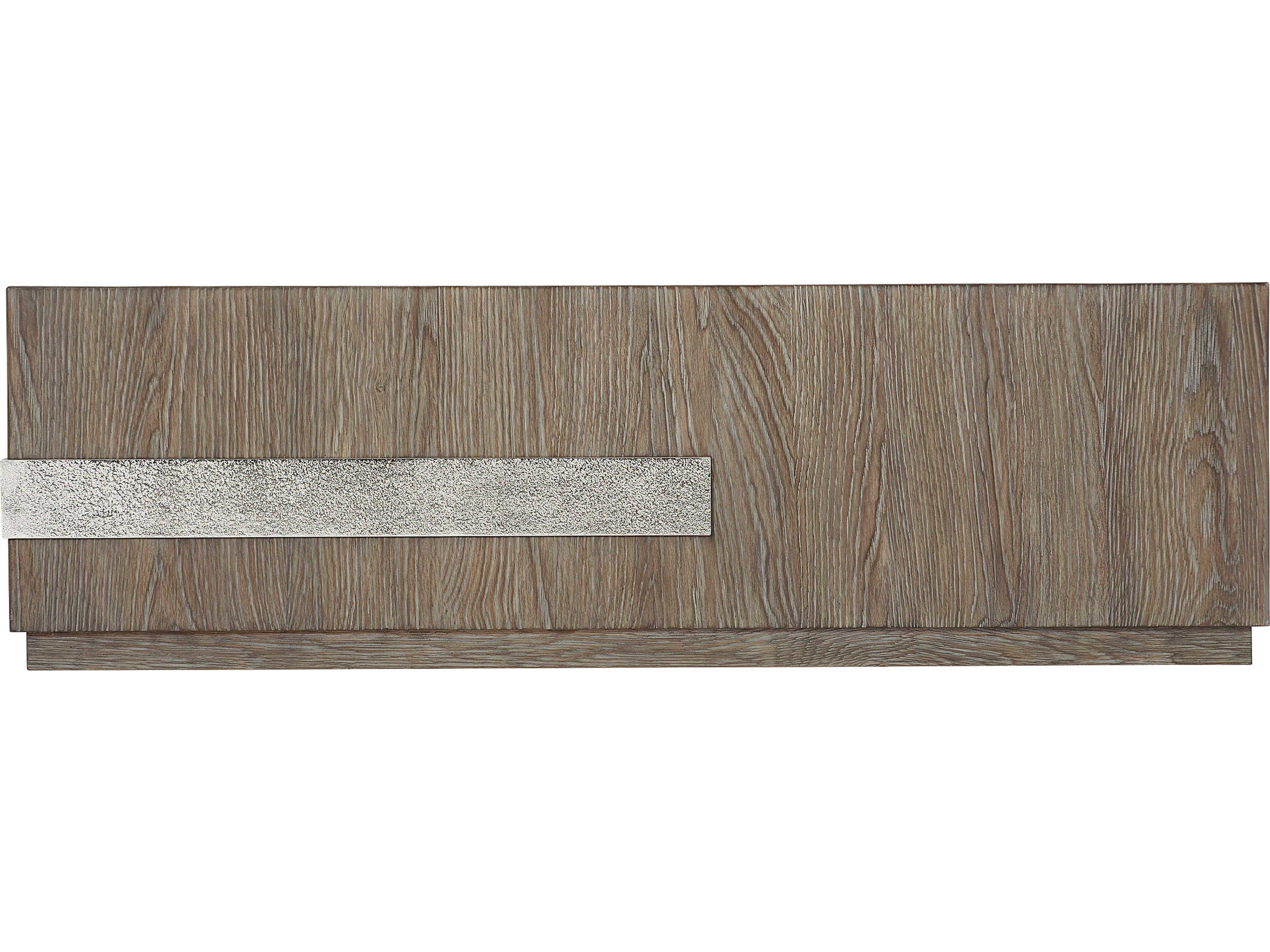 Bernhardt Ellis Rectangular Wood Tamarind Shiny Nickel Cocktail Table