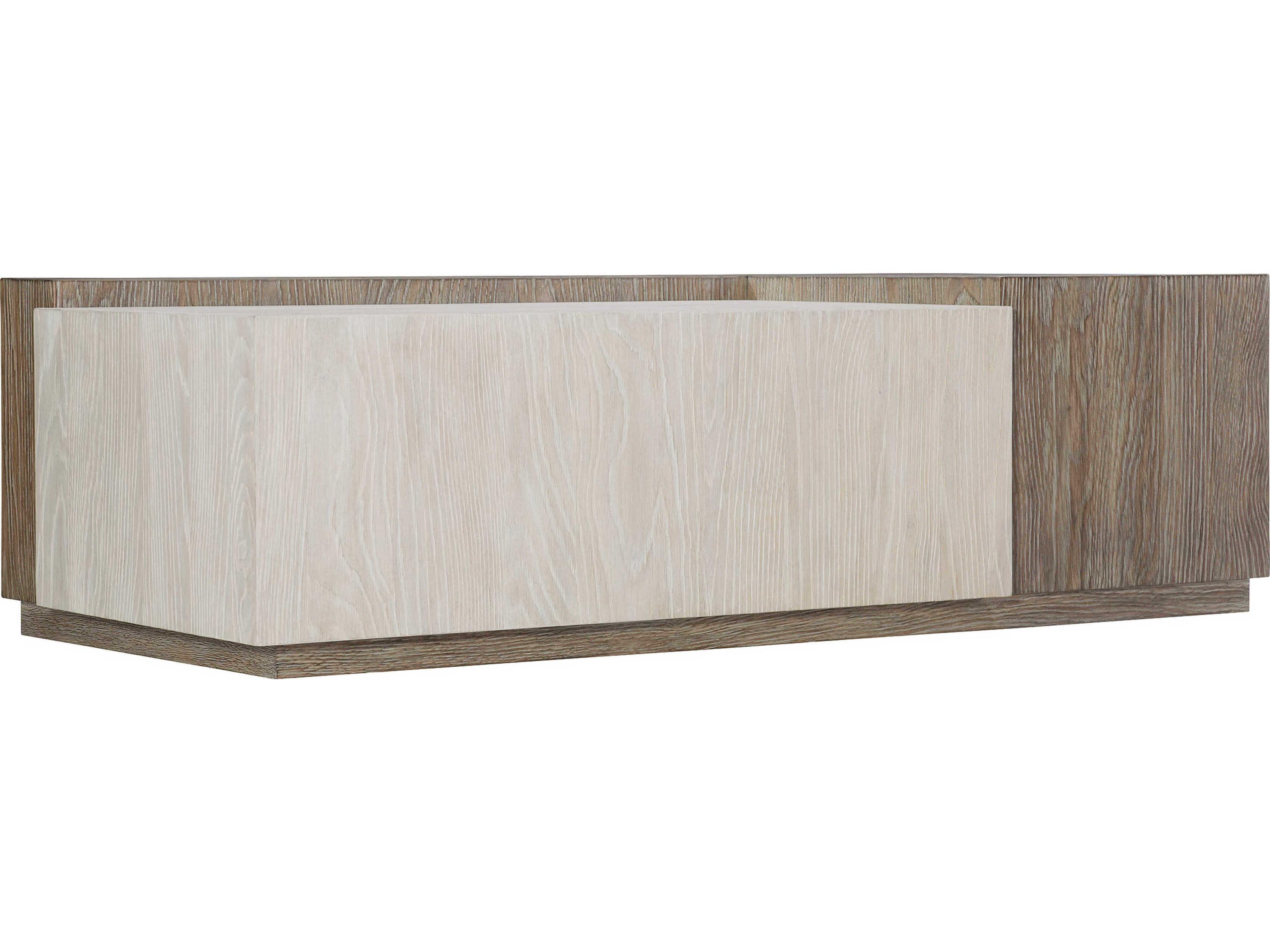 Bernhardt Ellis Rectangular Wood Tamarind Shiny Nickel Cocktail Table