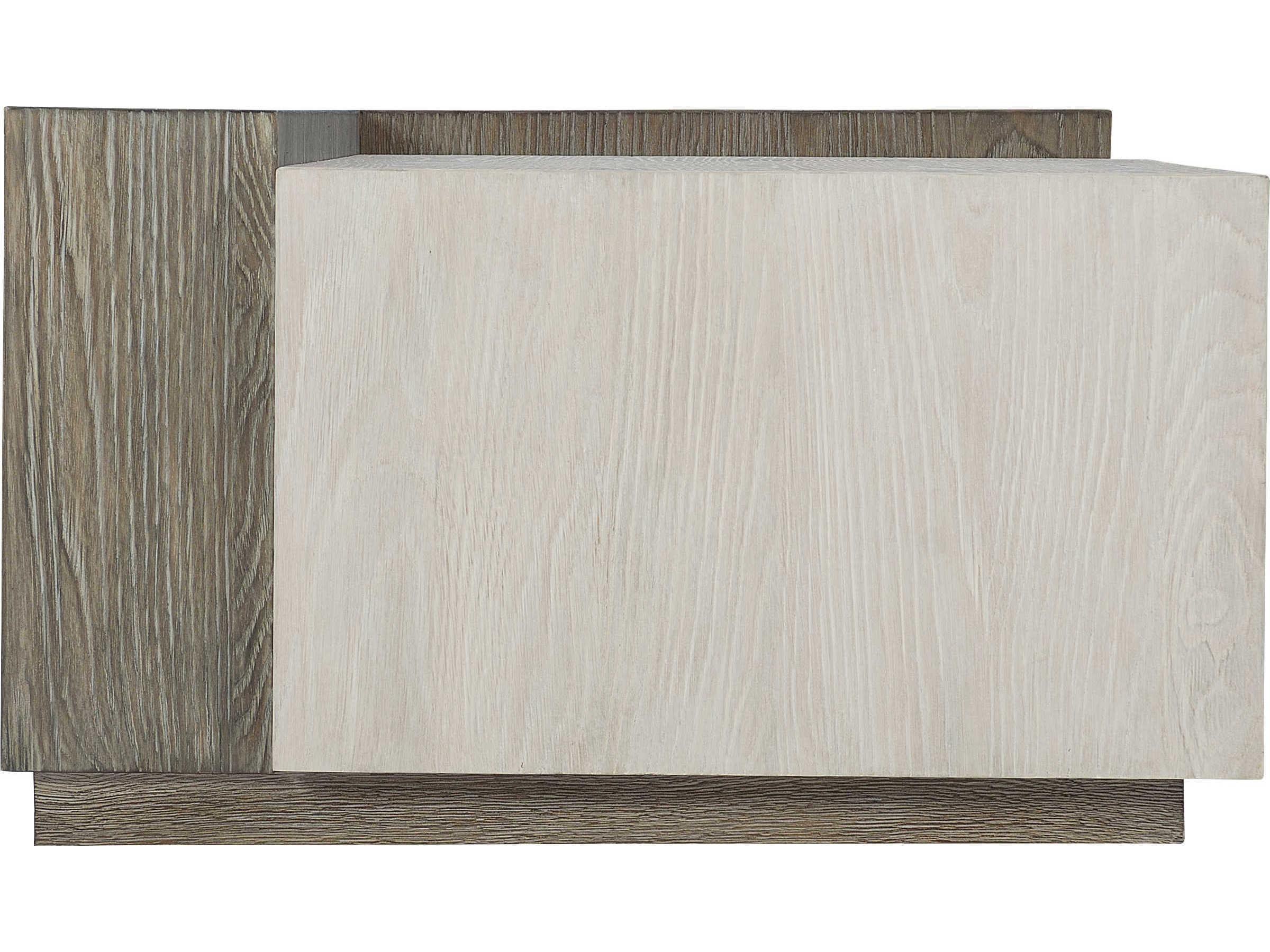 Bernhardt Ellis Rectangular Wood Tamarind Shiny Nickel Cocktail Table