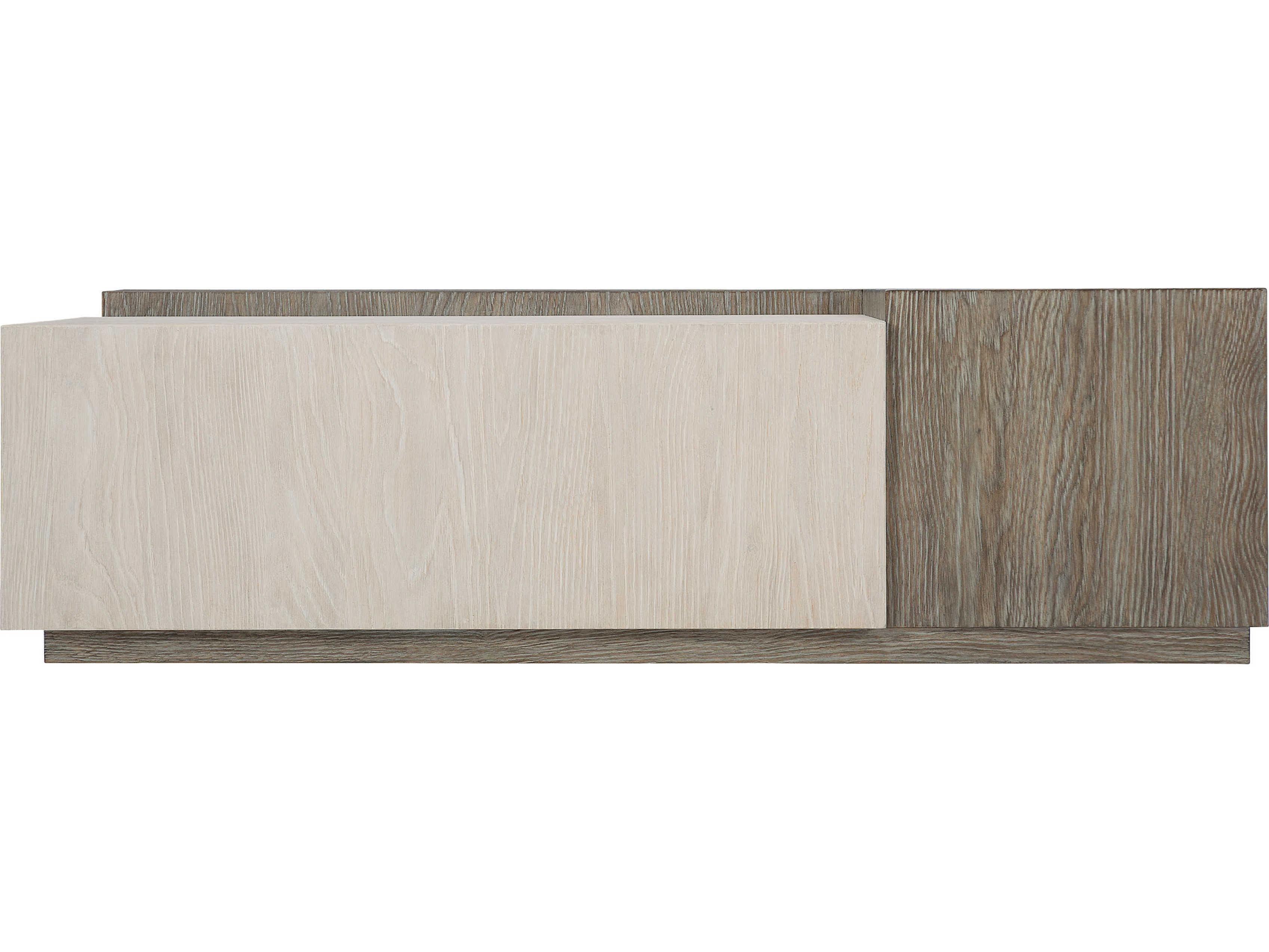 Bernhardt Ellis Rectangular Wood Tamarind Shiny Nickel Cocktail Table