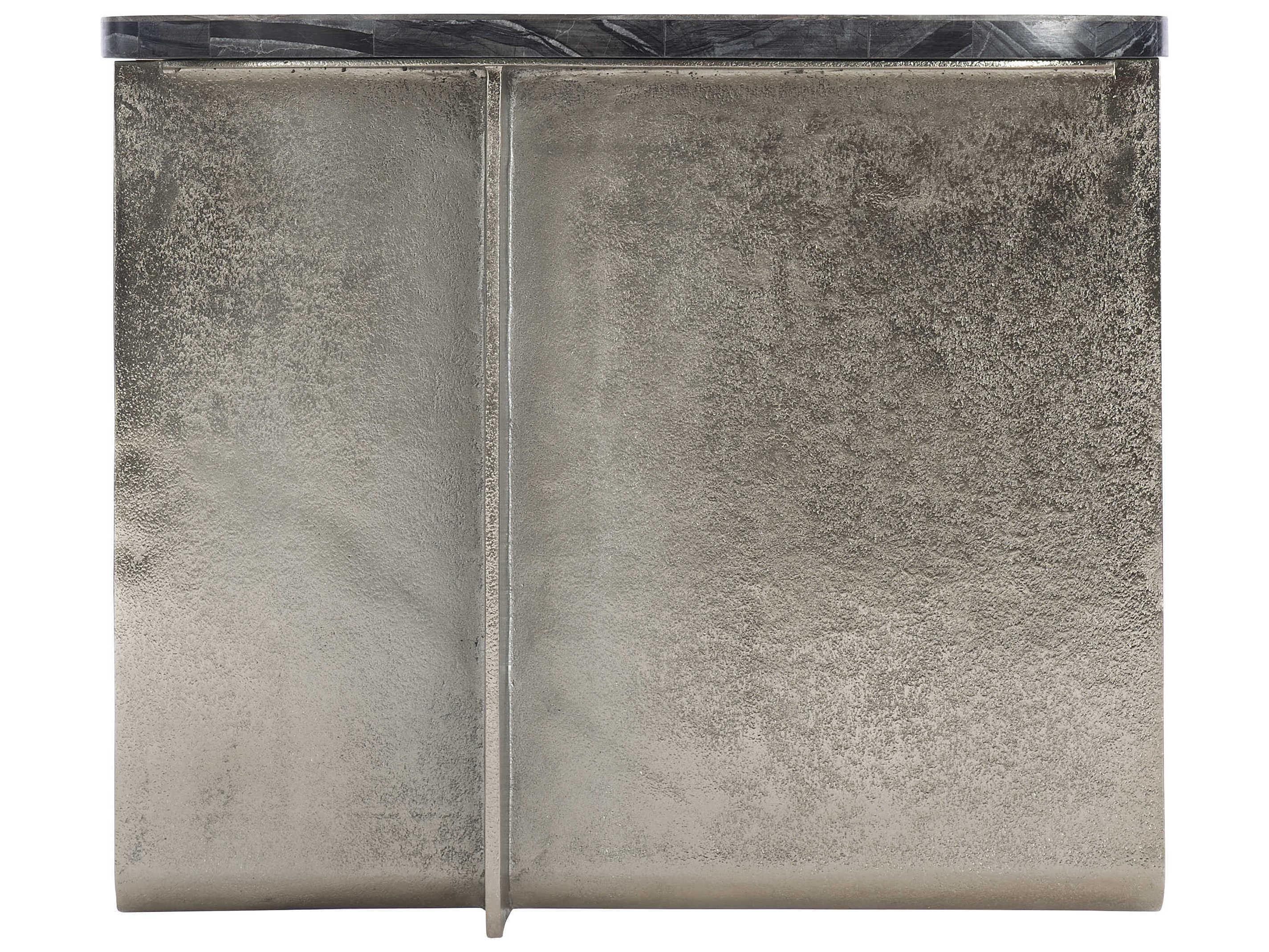 Bernhardt Linea Tegan Black Forest Marble Shiny Nickel End Table